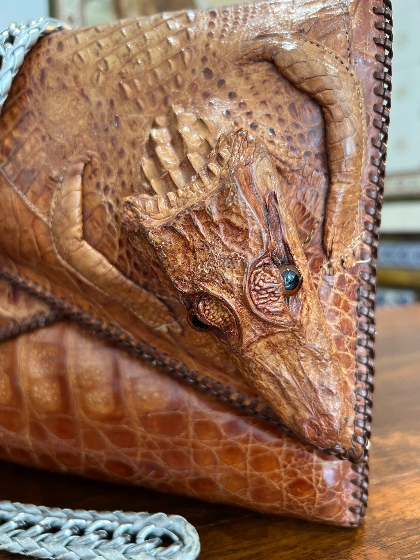 Vintage Unique Upcycled Crocodile Bag