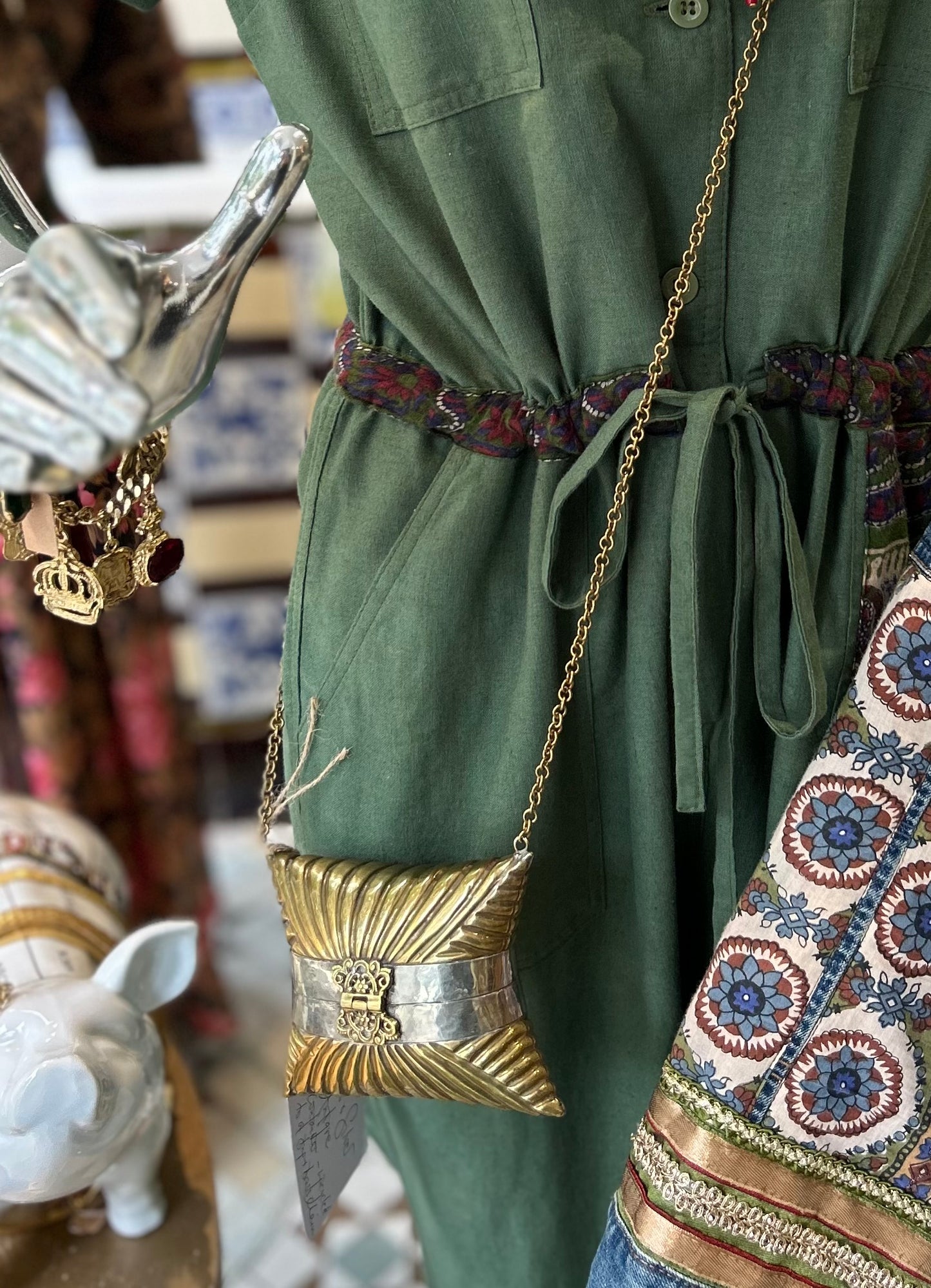 Beautiful Brass & Silver Upcycled Antique Bag