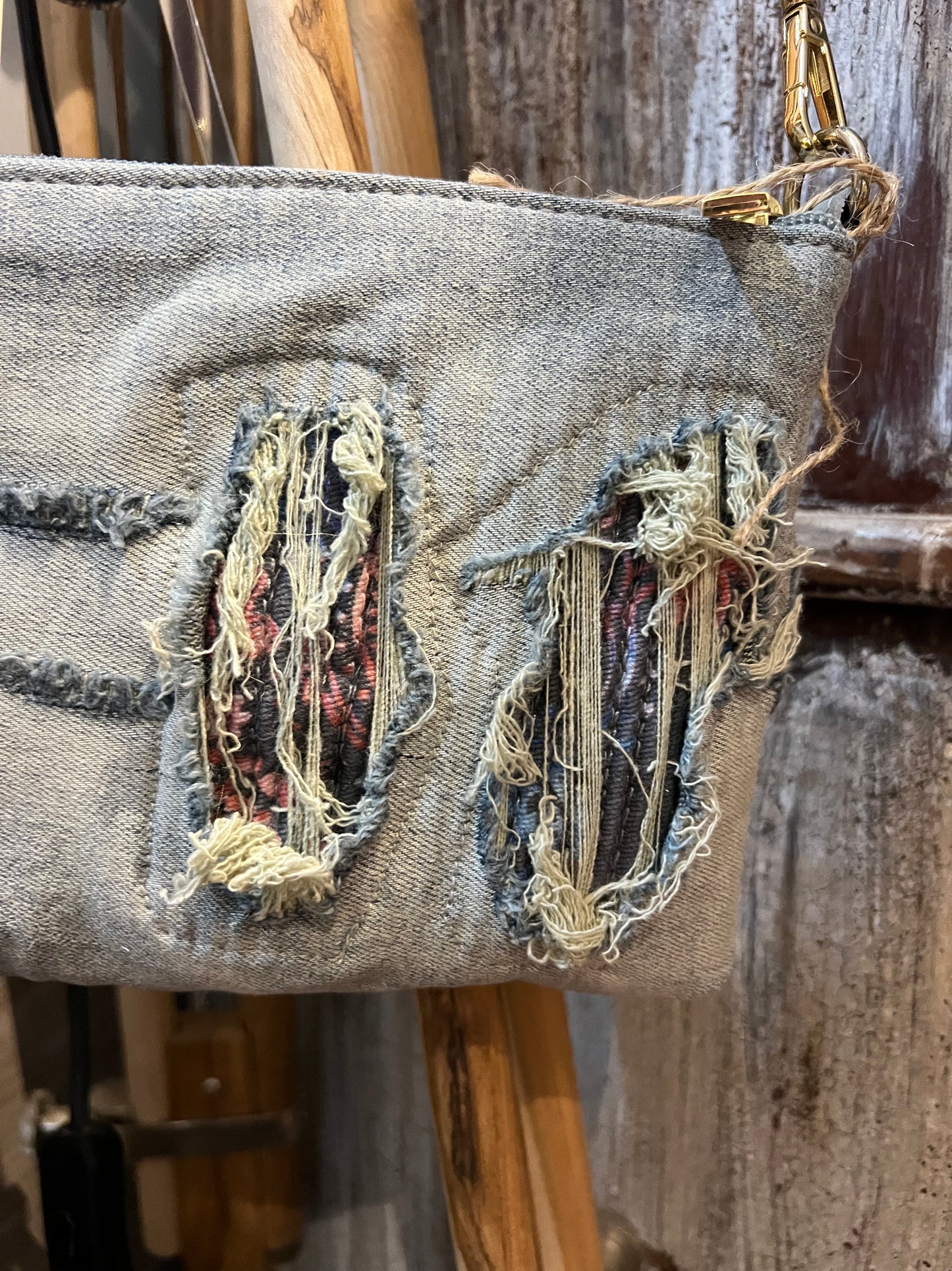 Upcycled Denim Cross Body Bag