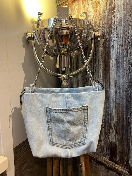 Upcycled Denim Chained Bag