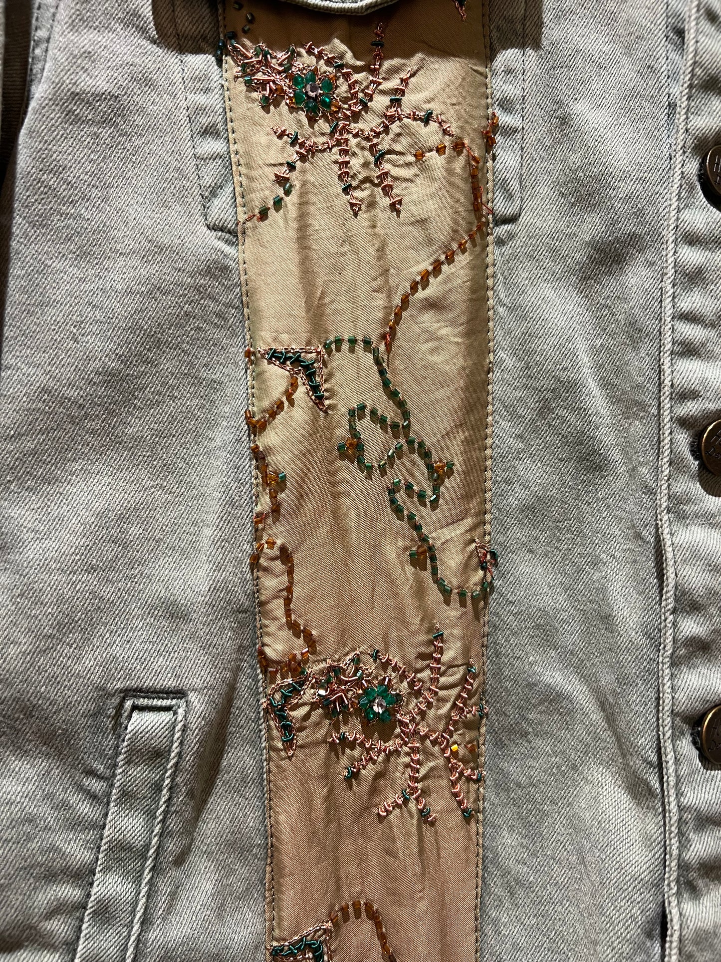 Upcycled Khaki Denim Jacket