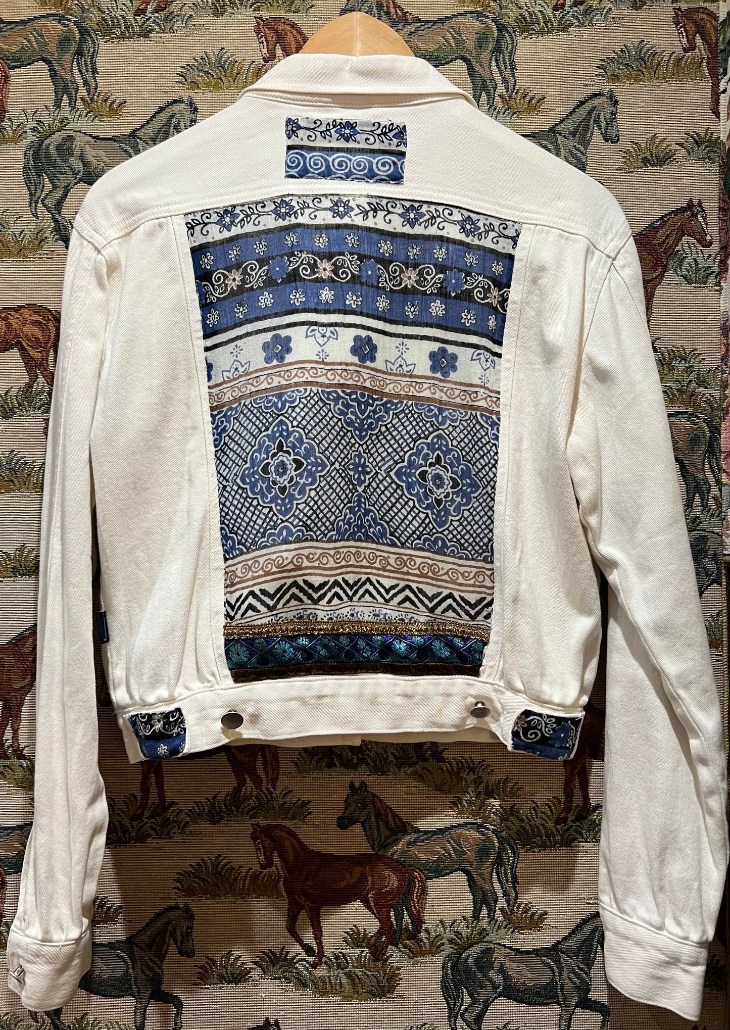 Upcycled White Denim Jacket