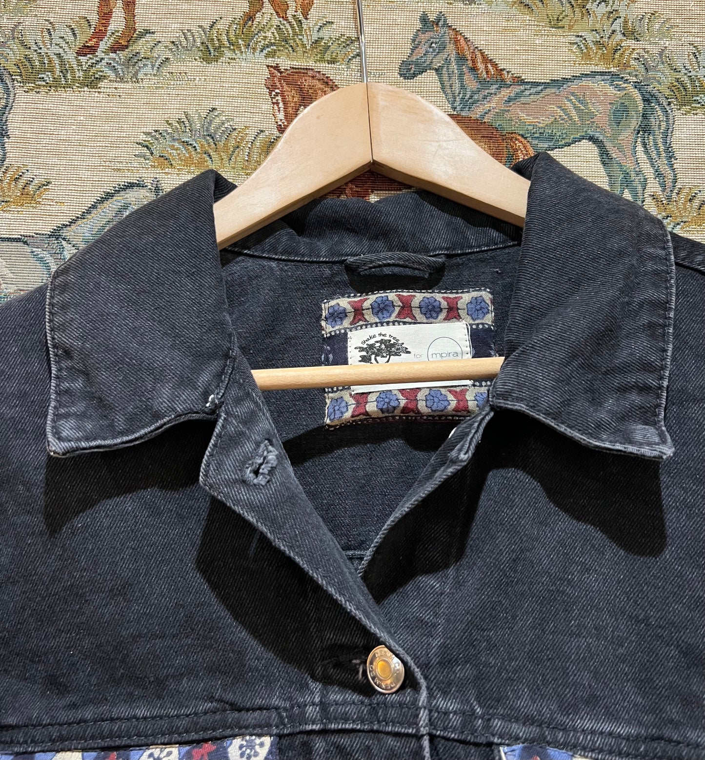 Upcycled Black Denim Jacket
