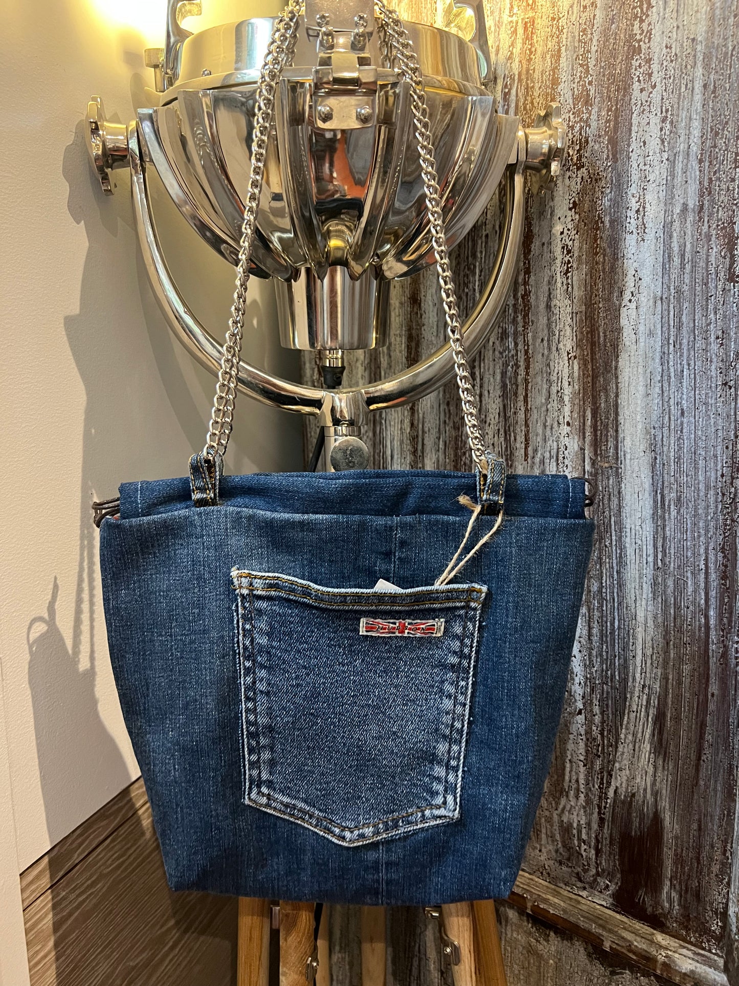 Upcycled Denim Chain Bag