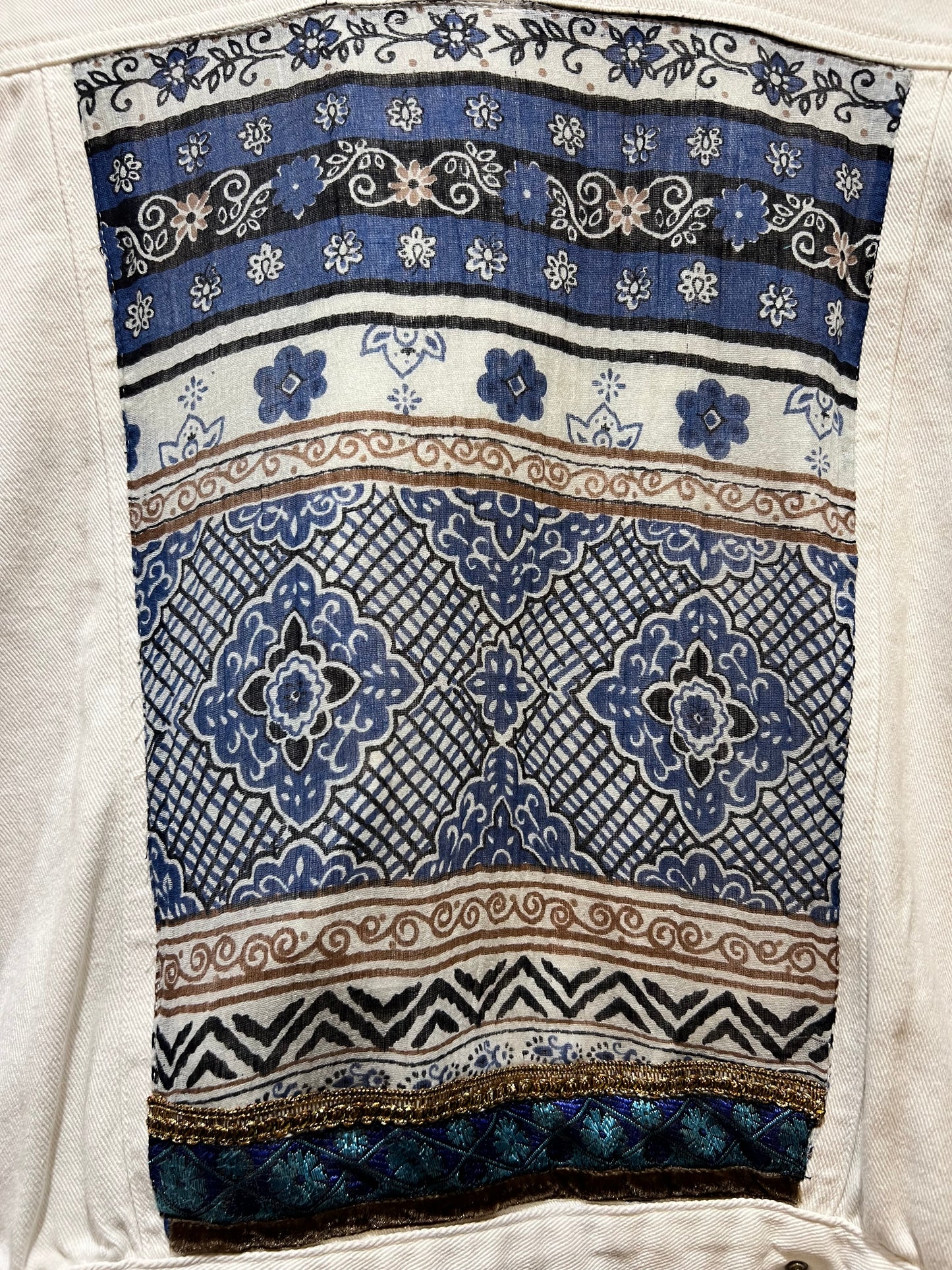 Upcycled White Denim Jacket