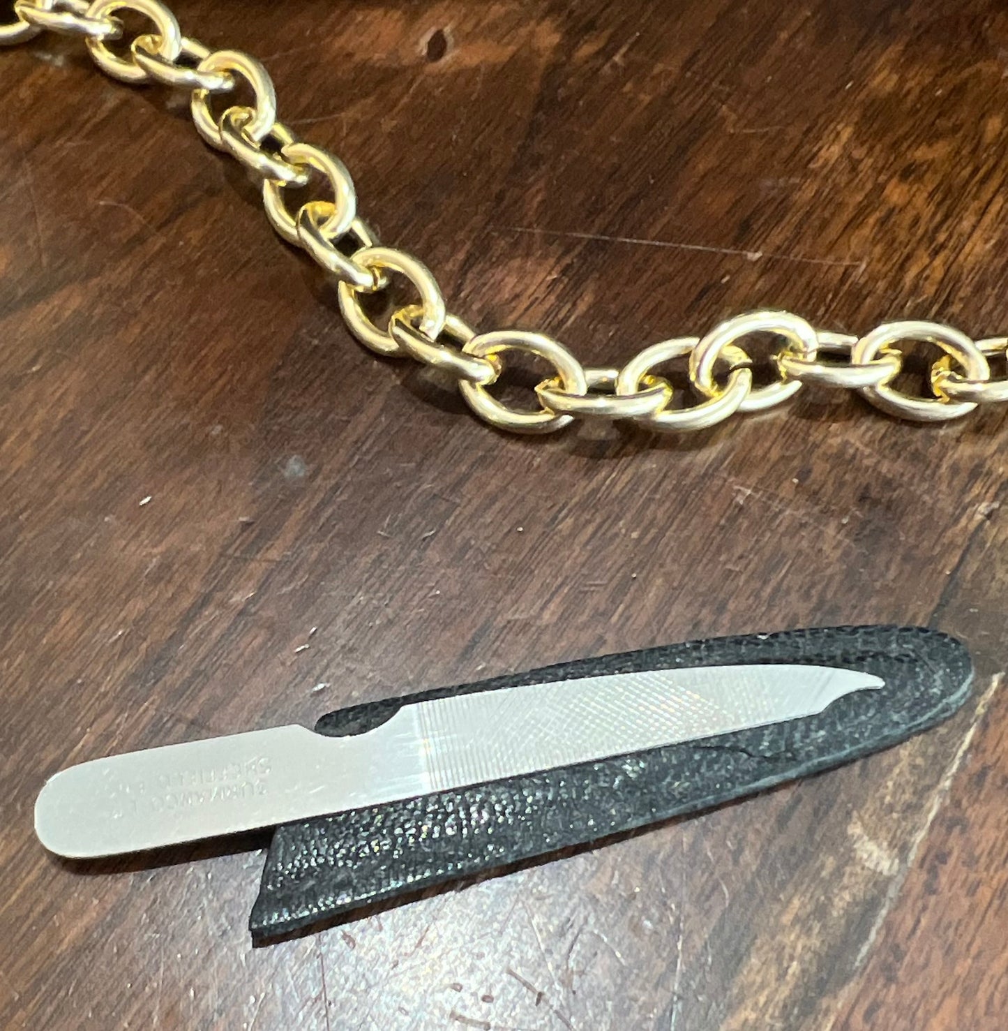 Upcycled Vintage Leather Bag With Mirror & file