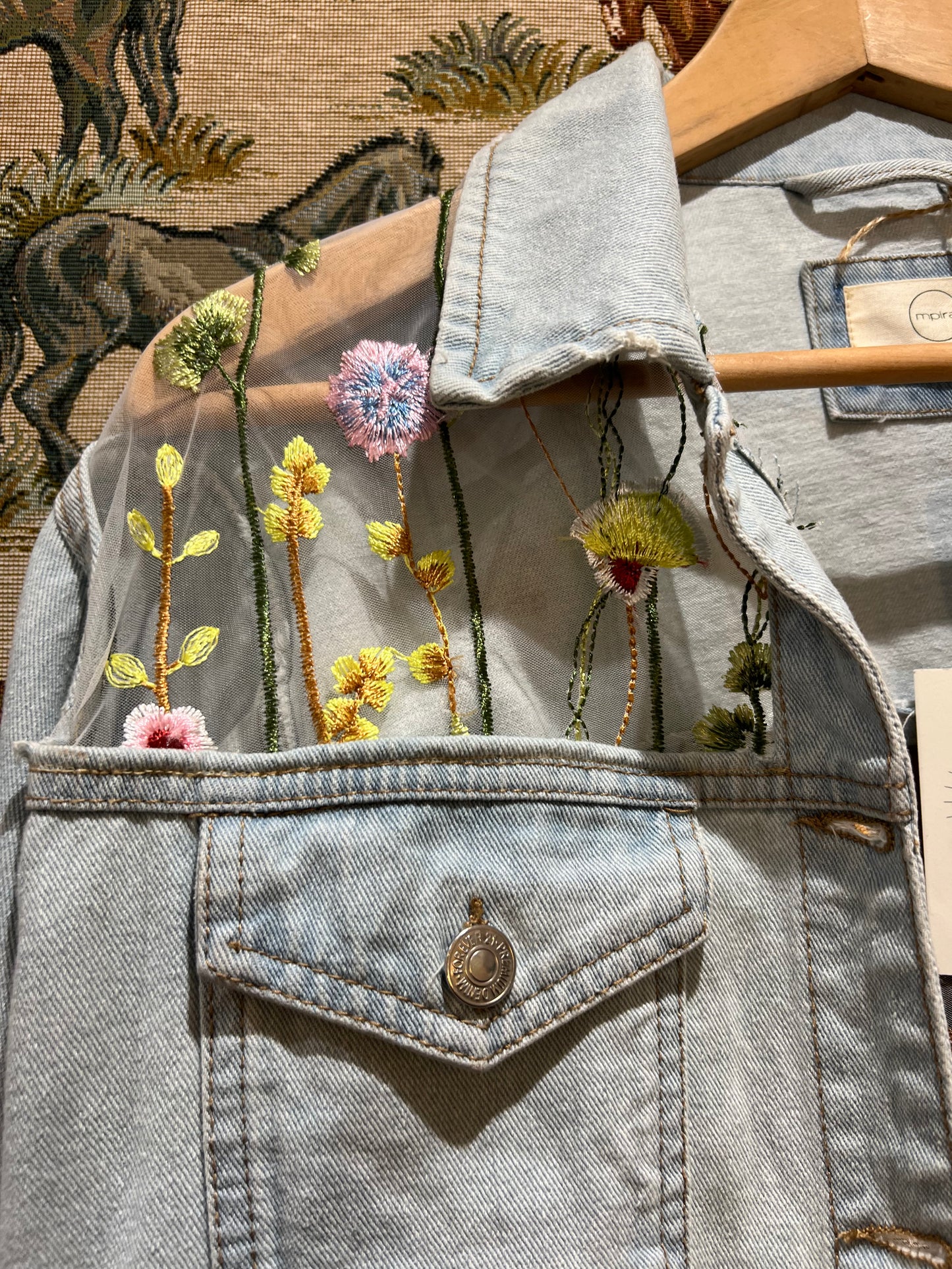 Upcycled Laced Denim Jacket