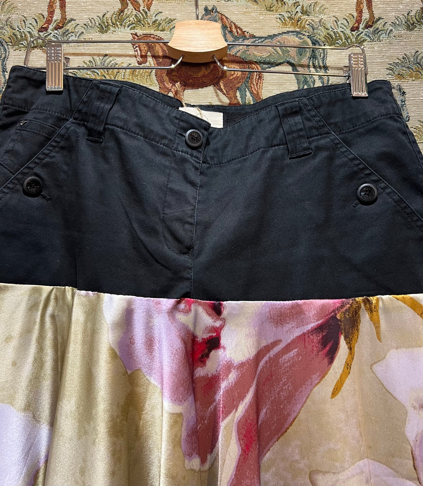 Upcycled Silk Scarf + Armani Jeans Skirt