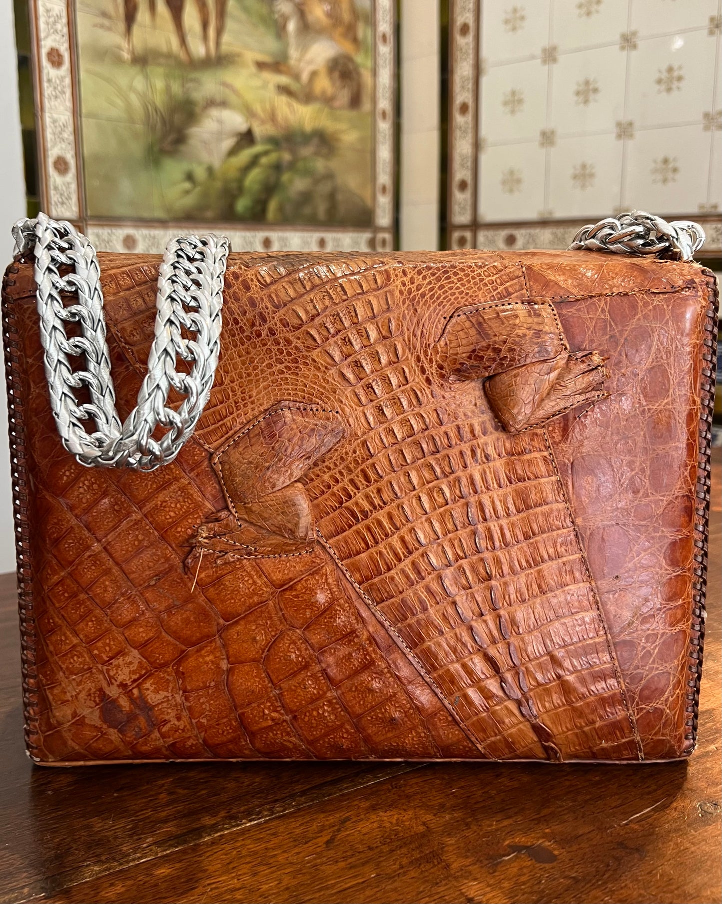 Vintage Unique Upcycled Crocodile Bag