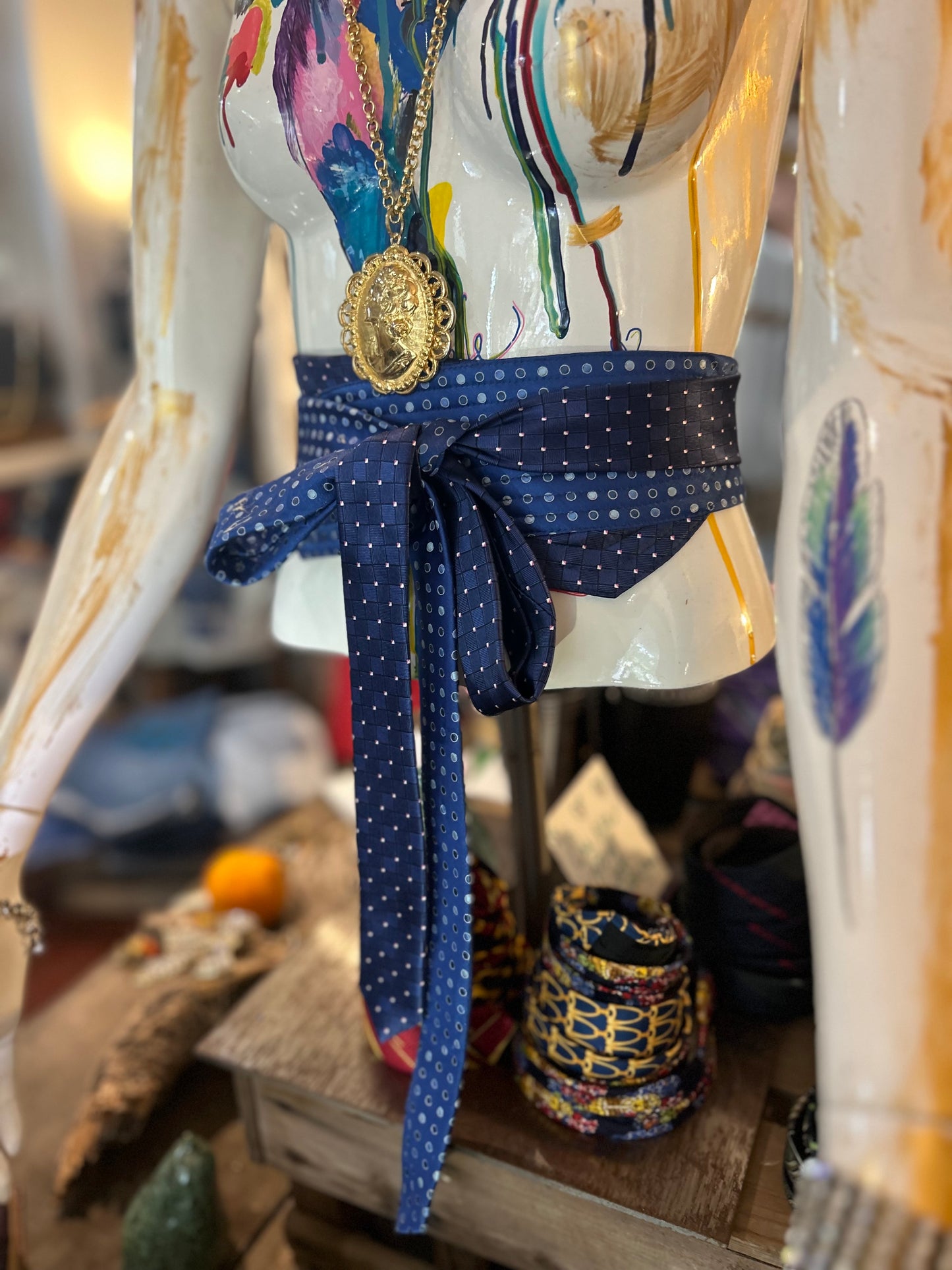Upcycled Silk Tie Belt