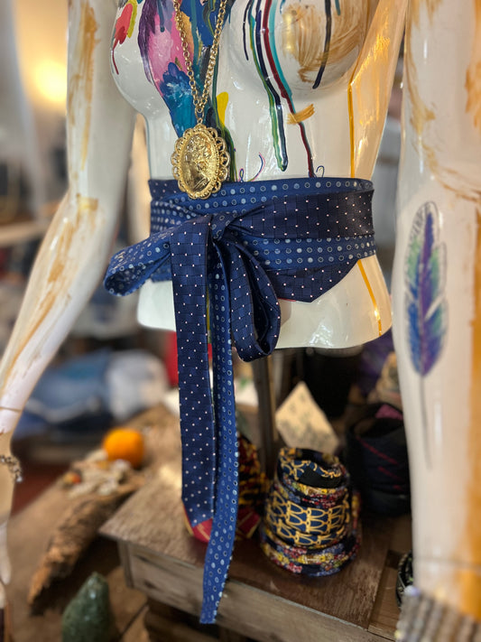 Upcycled Silk Tie Belt