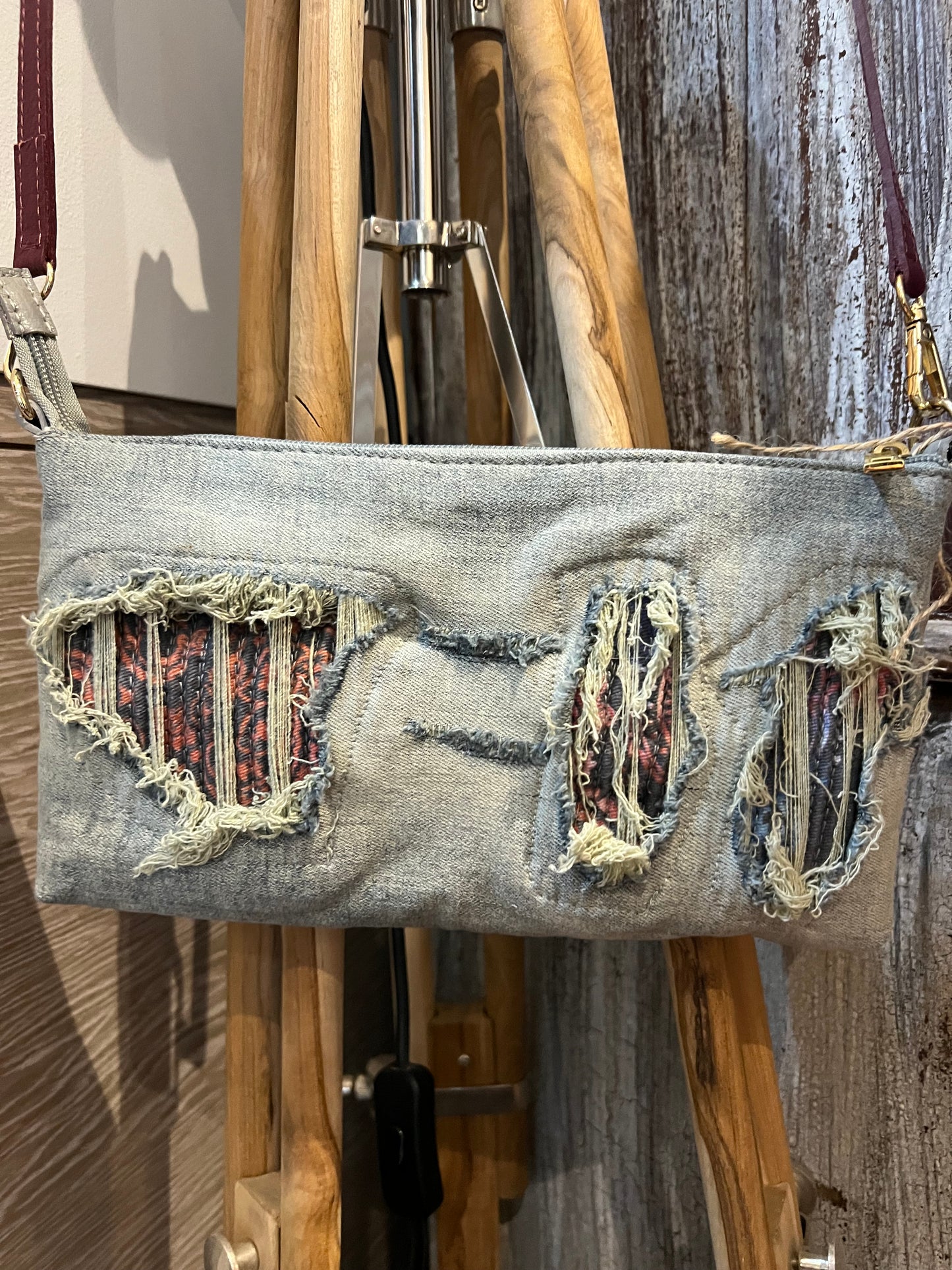 Upcycled Denim Cross Body Bag