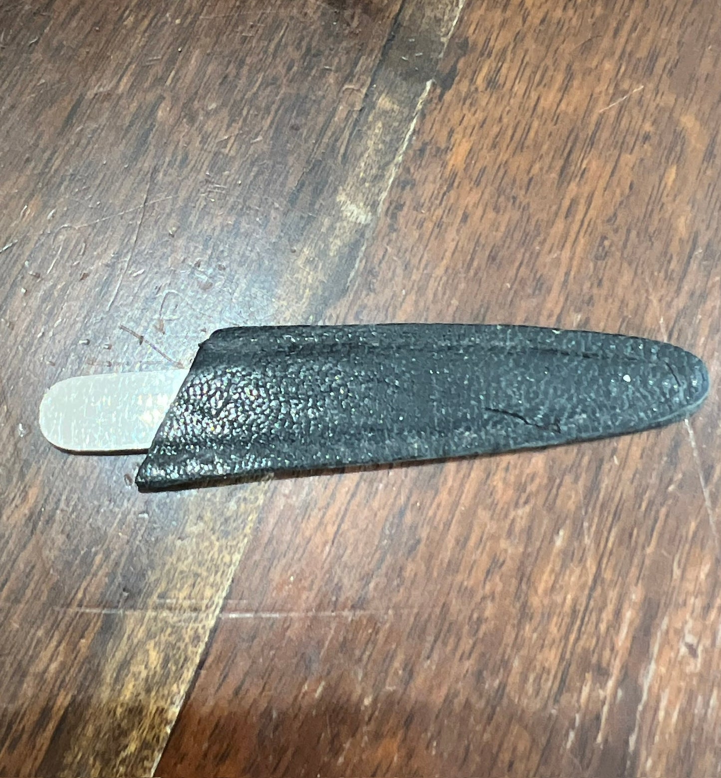 Upcycled Vintage Leather Bag With Mirror & file