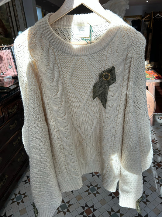 Knitwear 100% Wool Aran Sweater