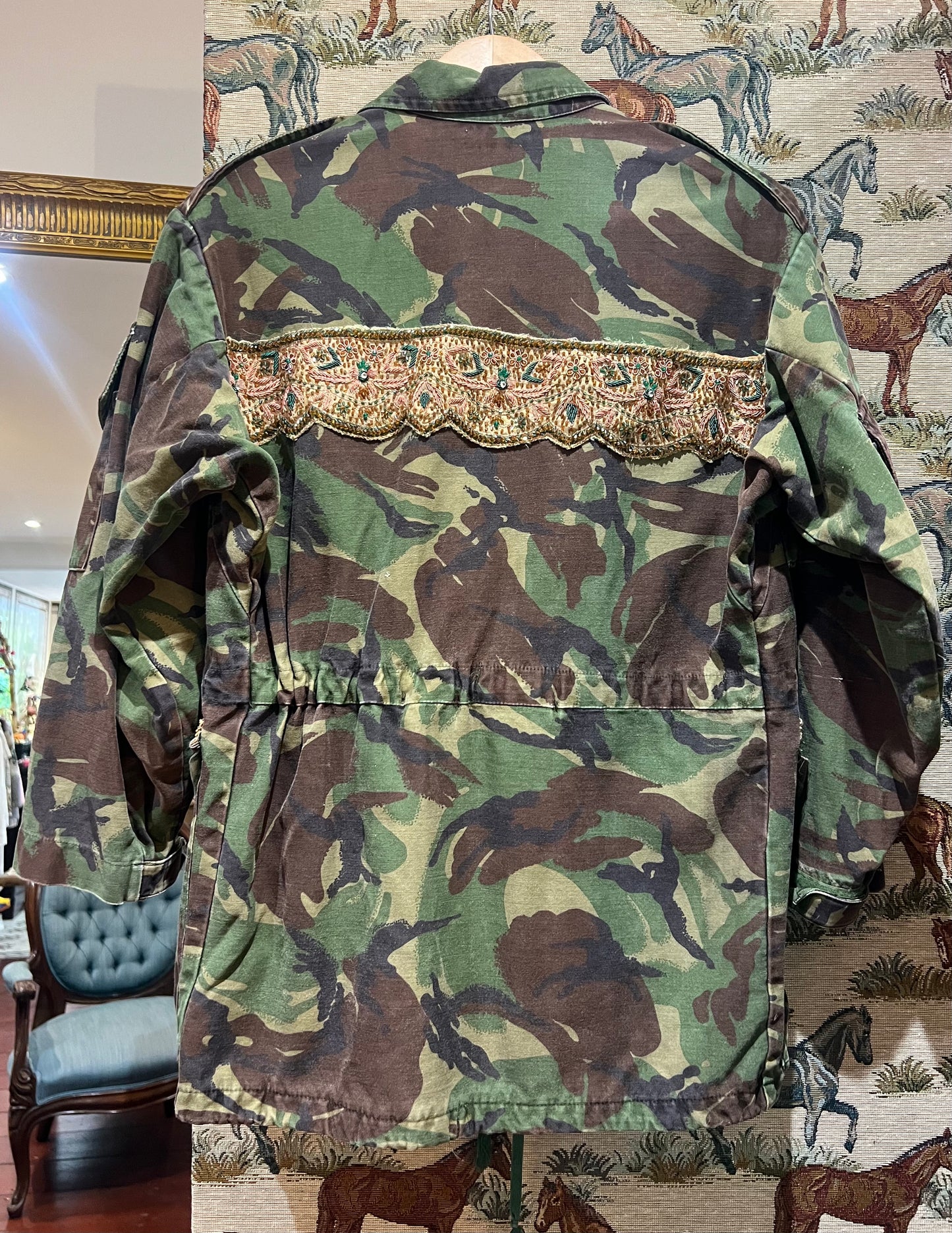 Upcycled genuine camo jacket