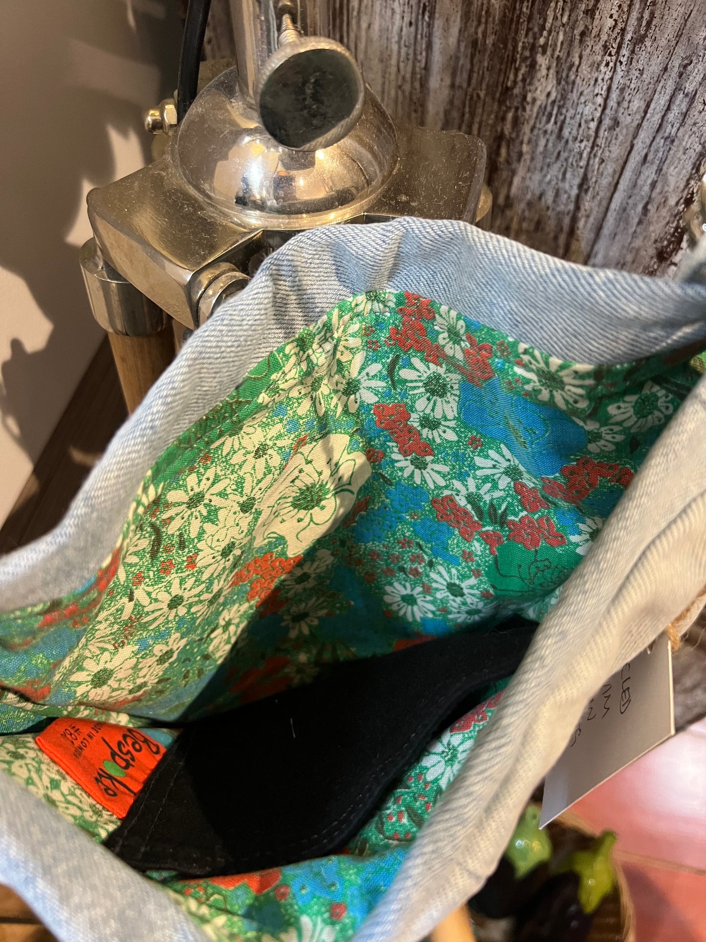 Upcycled Denim Chained Bag