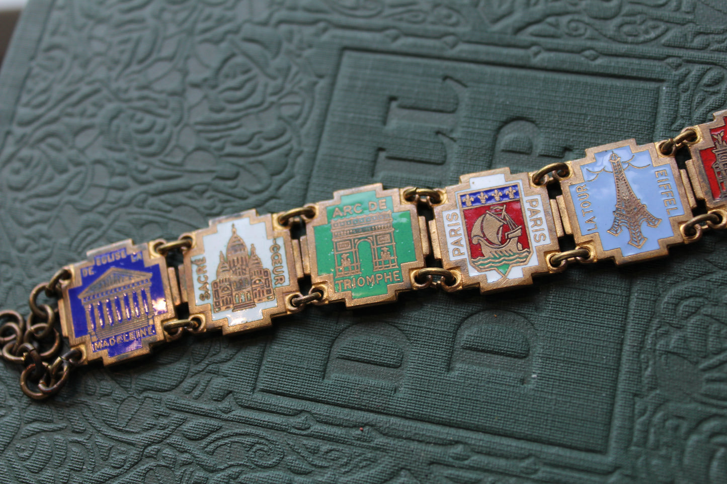 Vintage 70s Enamel Paris Bracelet