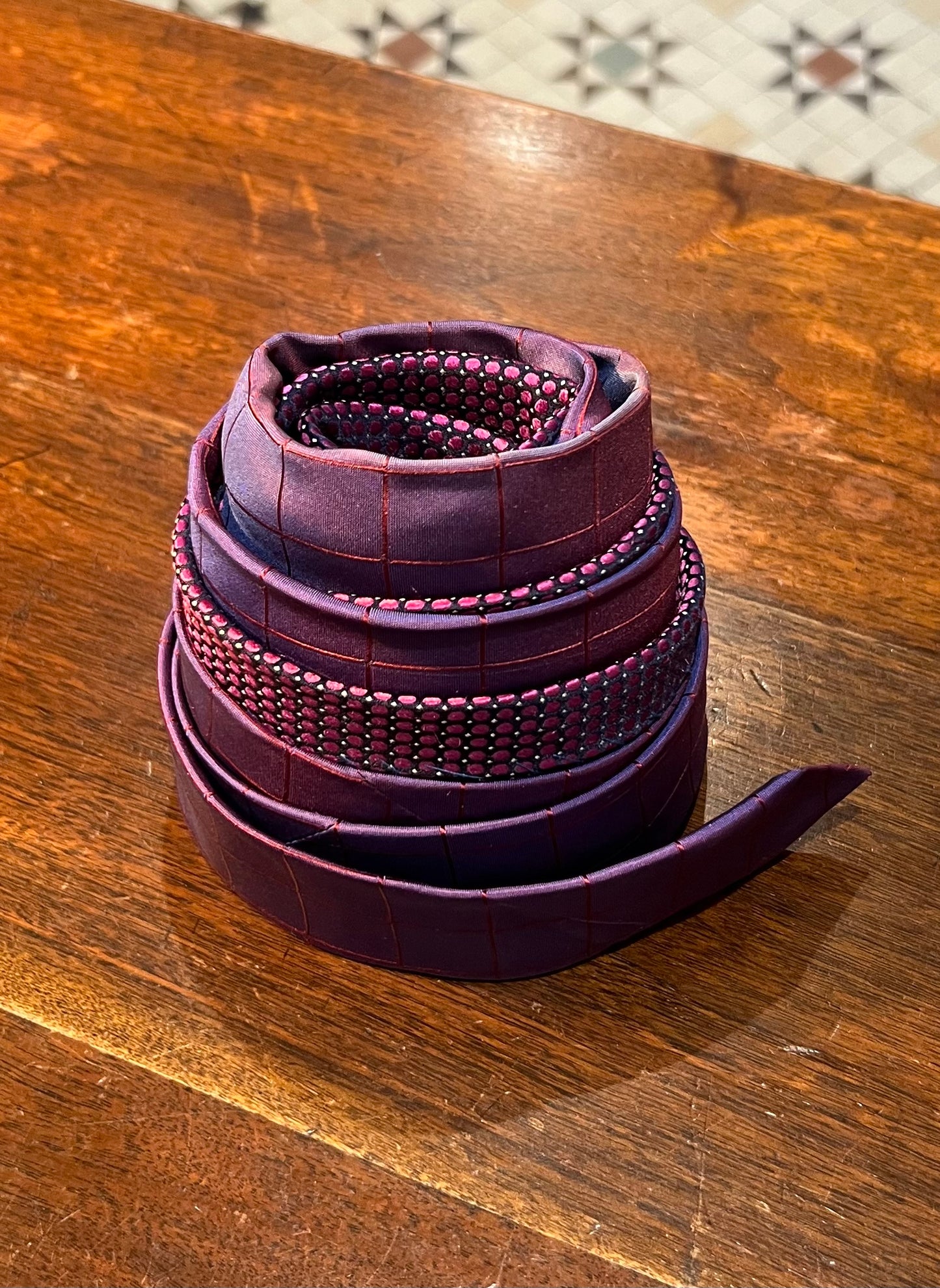 Upcycled Silk Tie Belt