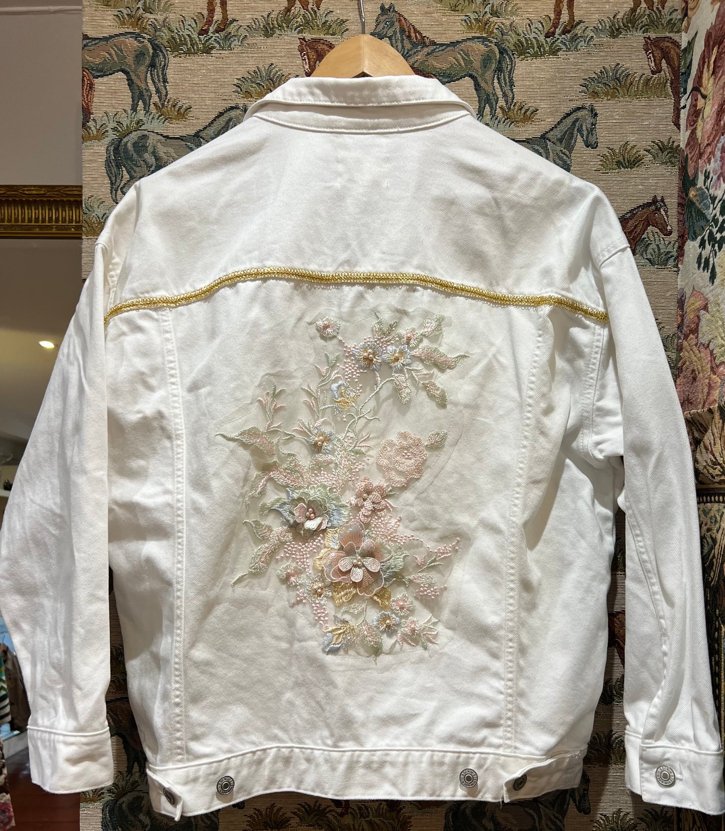 Upcycled White Denim Jacket