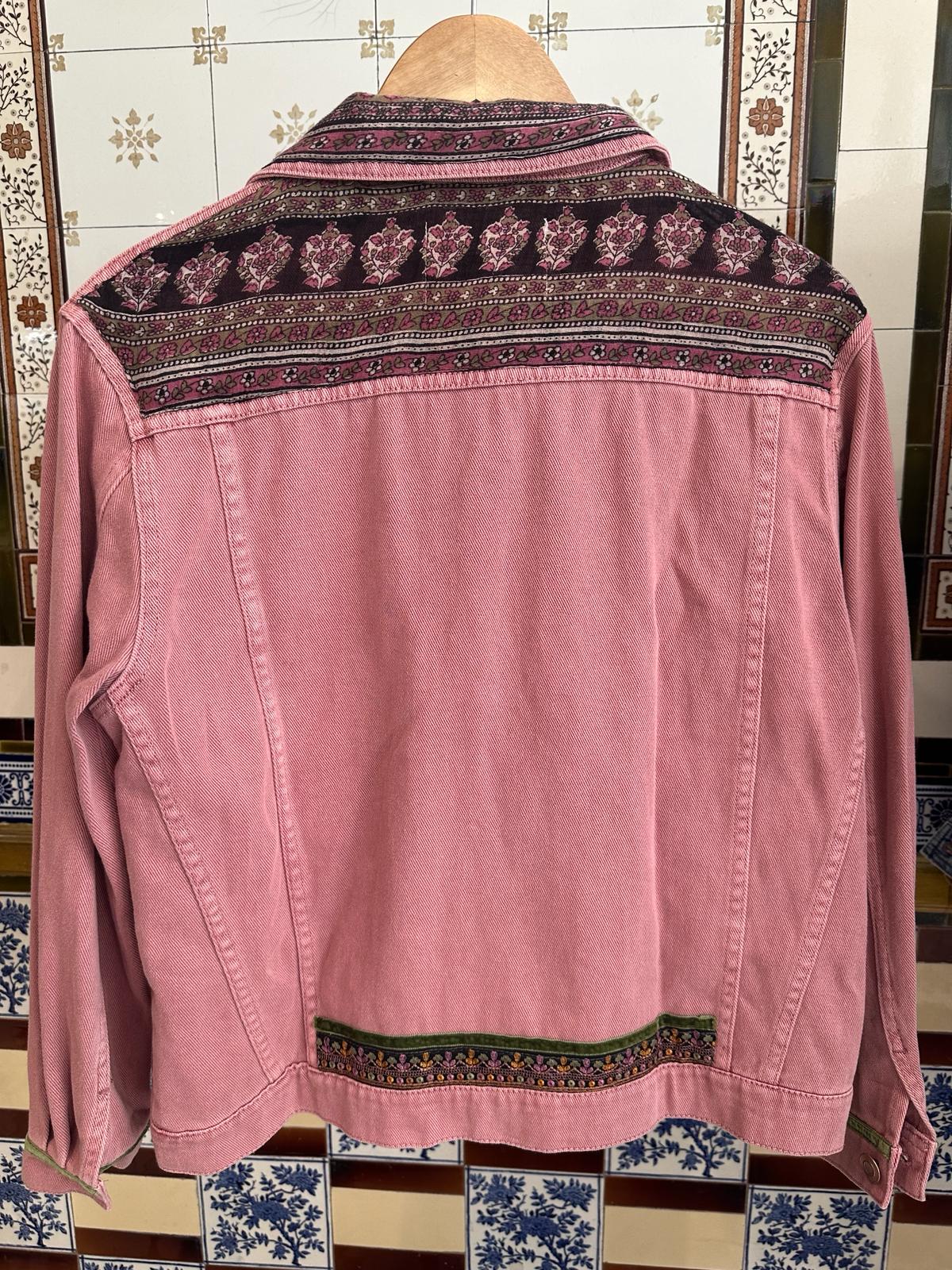 Upcycled Pastel Pink Denim Jacket
