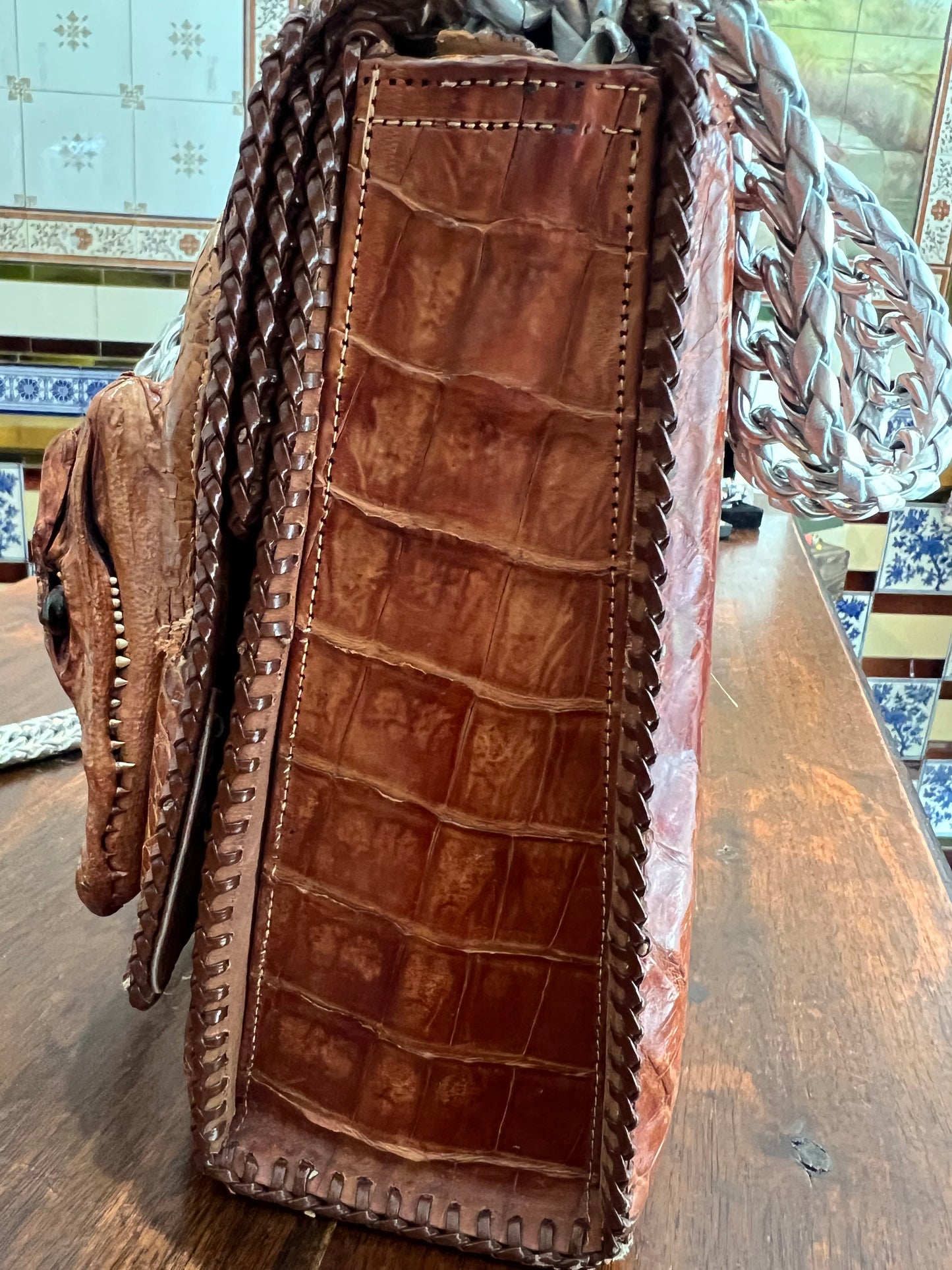 Vintage Unique Upcycled Crocodile Bag