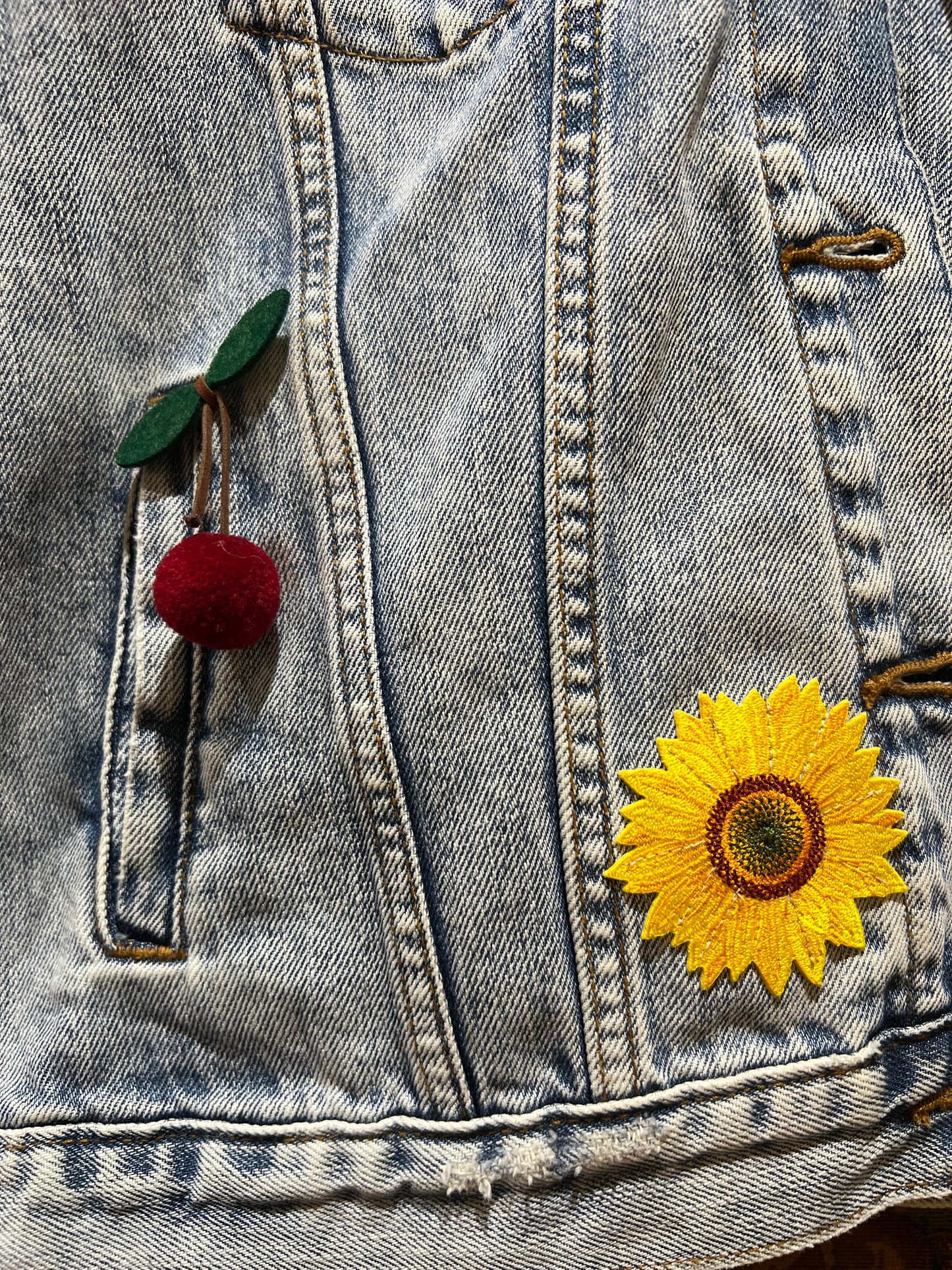Upcycled Denim Jacket With Badges