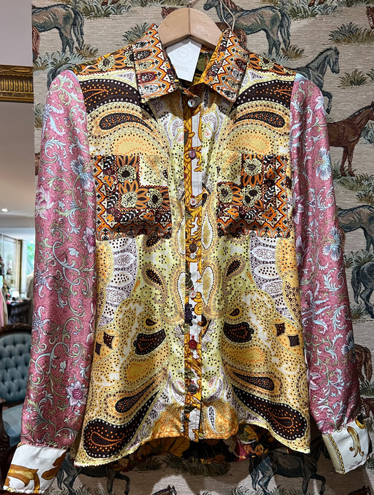Shirt Made From Upcycled Silk Scarves