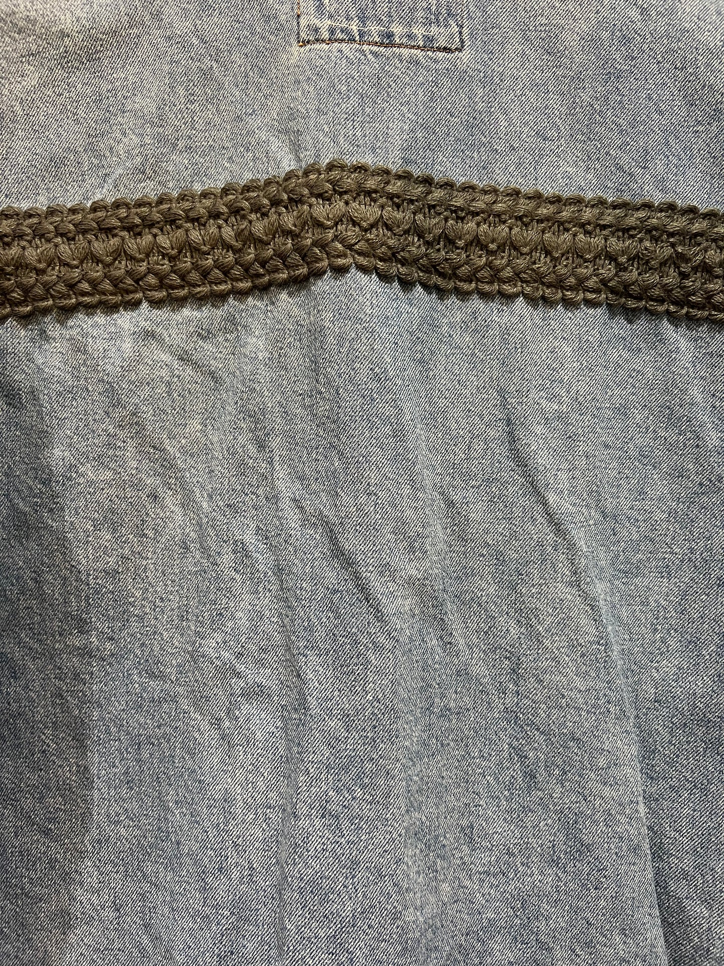 Upcycled Loose Denim Jacket With Tapestry