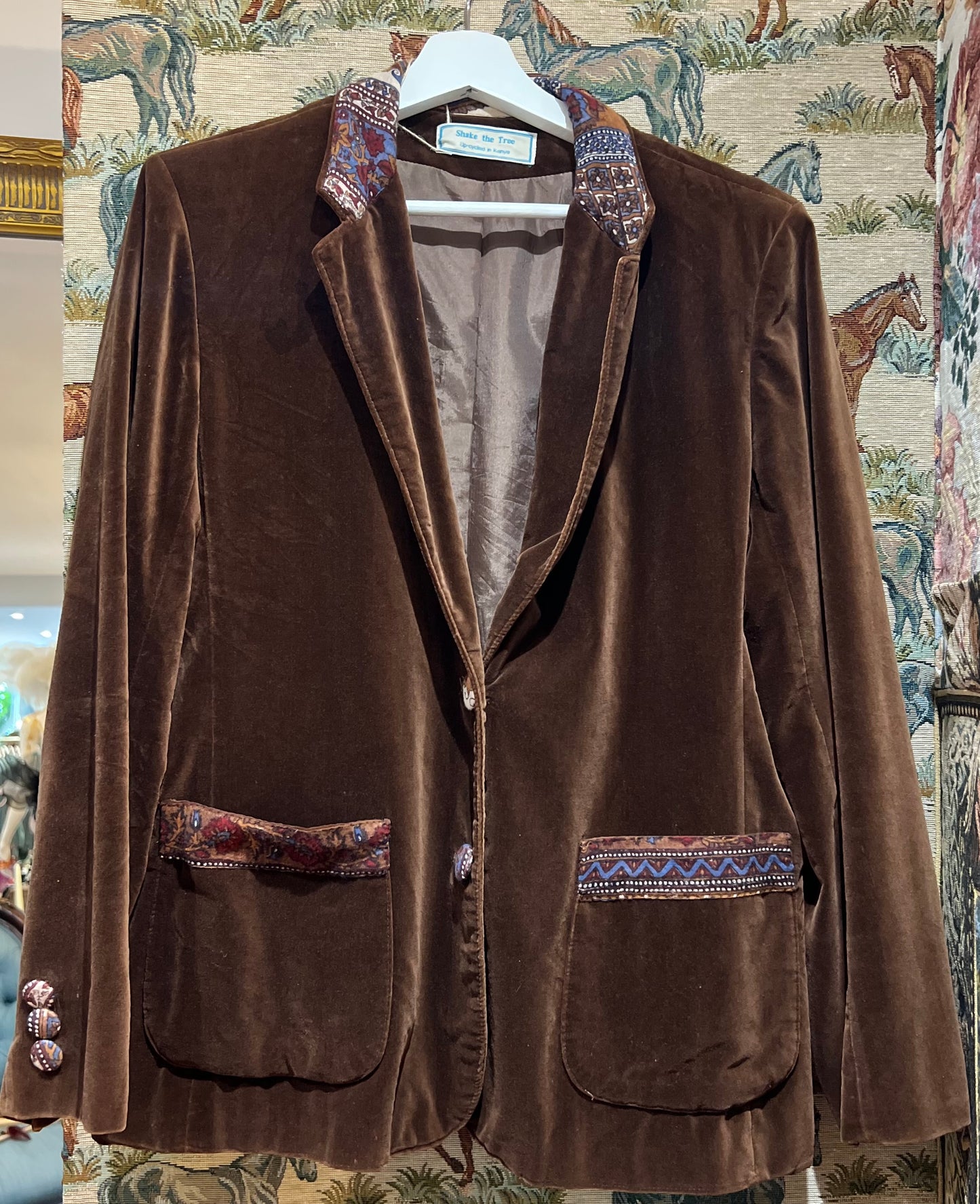 Brown Velvet Upcycled Blazer