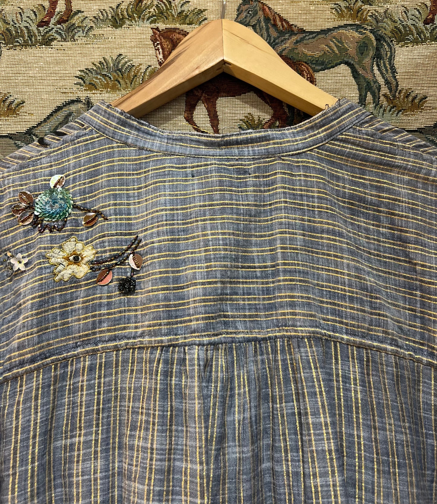 Upcycled Cotton Lure Embroidered Shirt