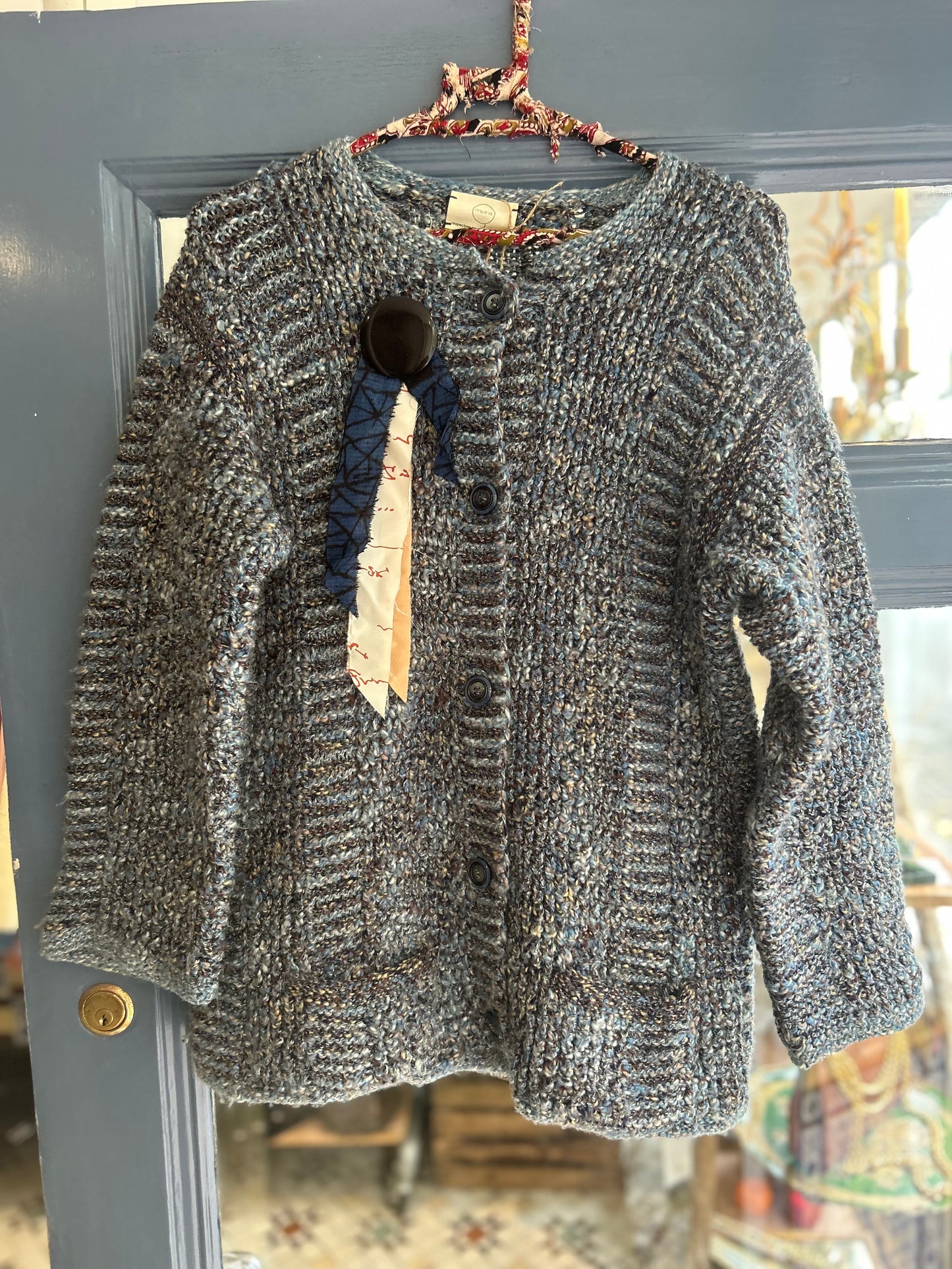 Handknitted Pure Wool Upcycled Cardigan Knitwear