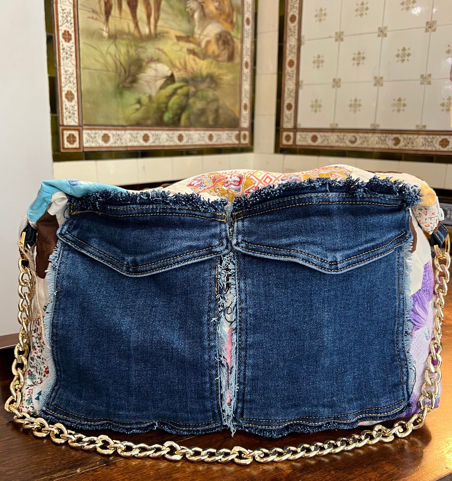 Quilted & Denim Upcycled Bag