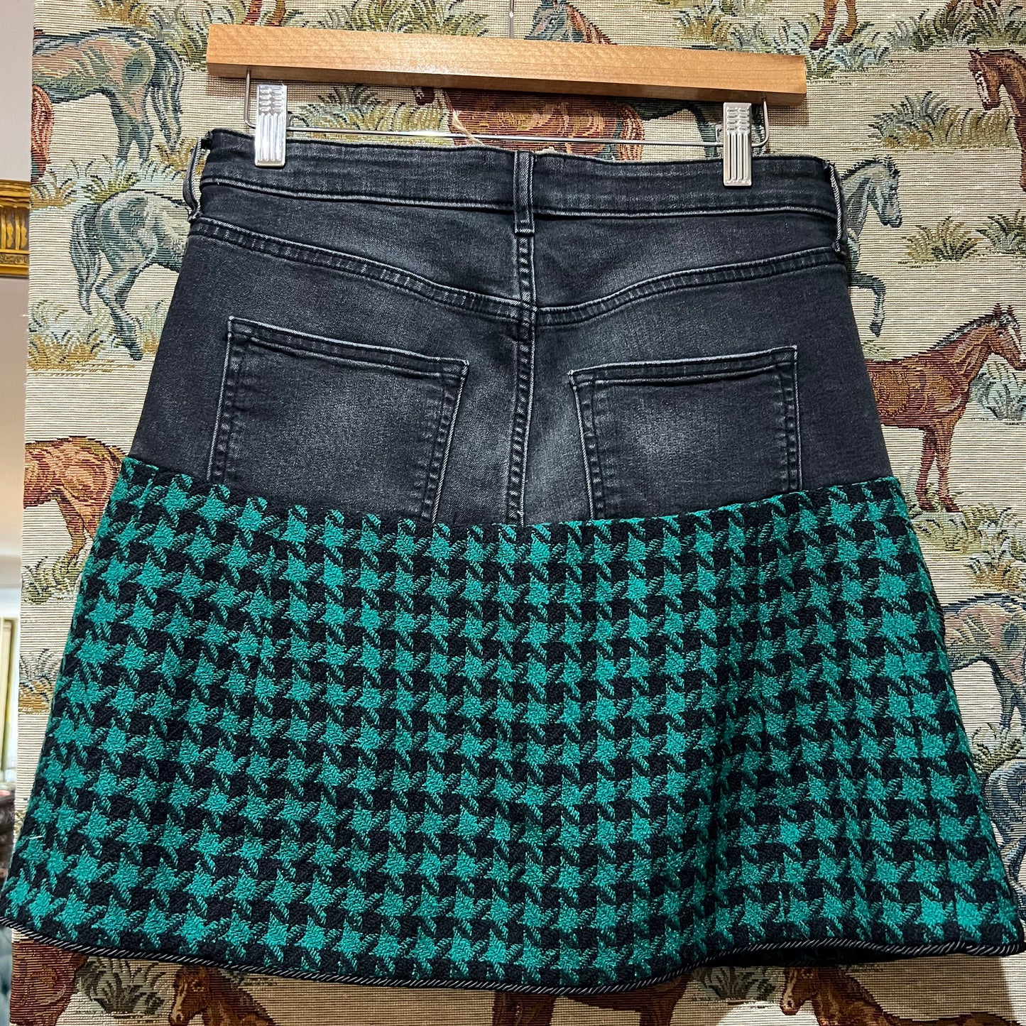 Upcycled Denim + Chanel Like Mini Skirt