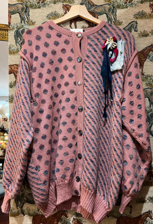 Upcycled Vintage Pure Wool Cardigan