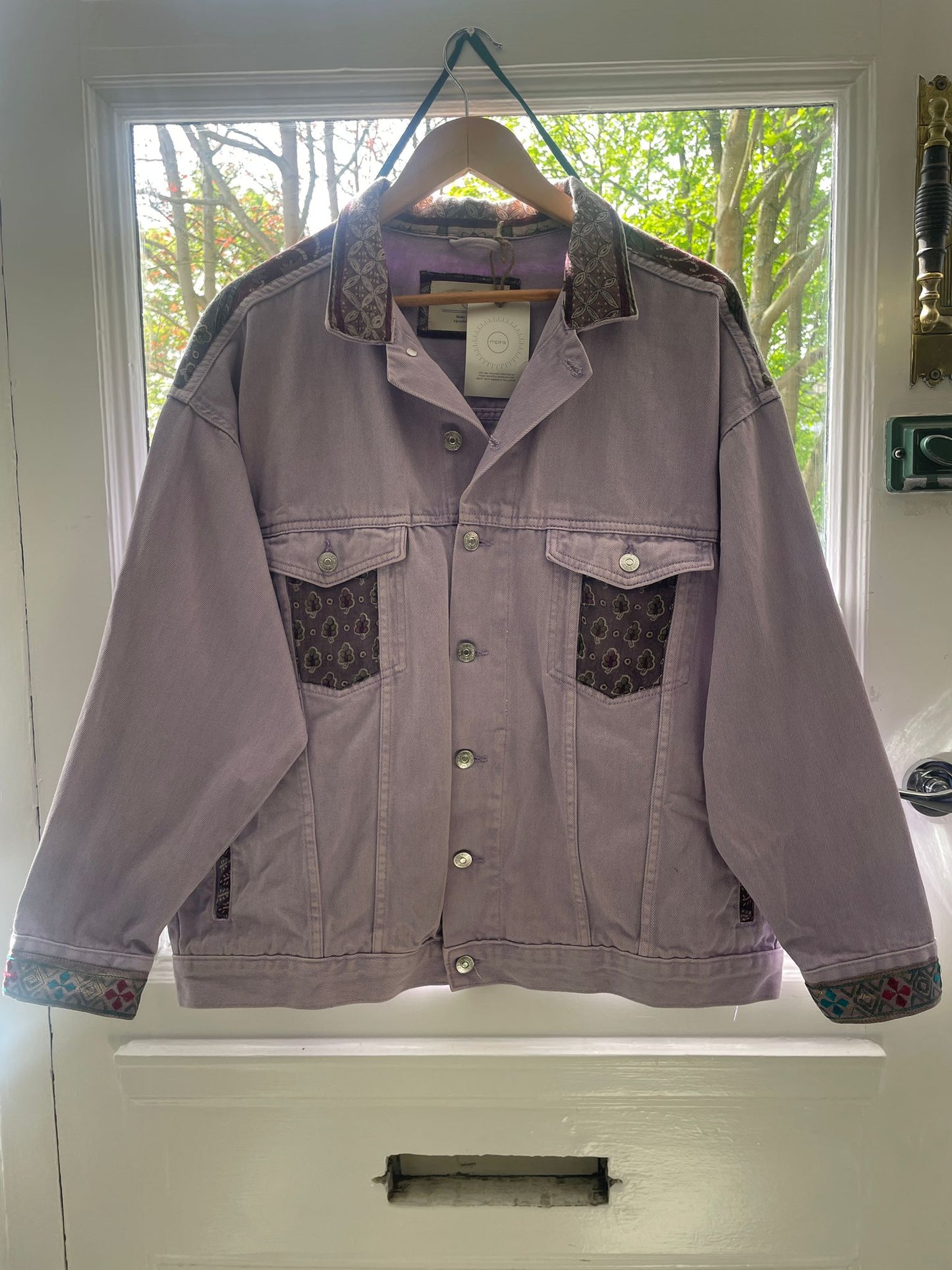 Upcycled Pastel Lilac Denim Jacket
