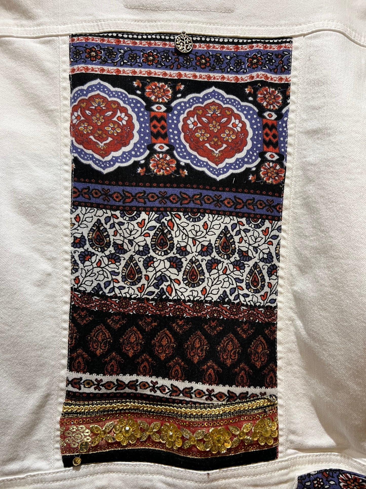 Upcycled White Denim Jacket