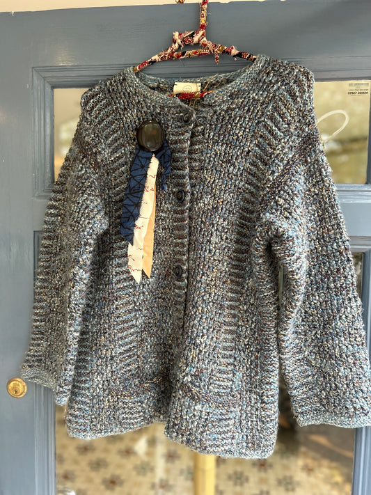 Handknitted Pure Wool Upcycled Cardigan Knitwear