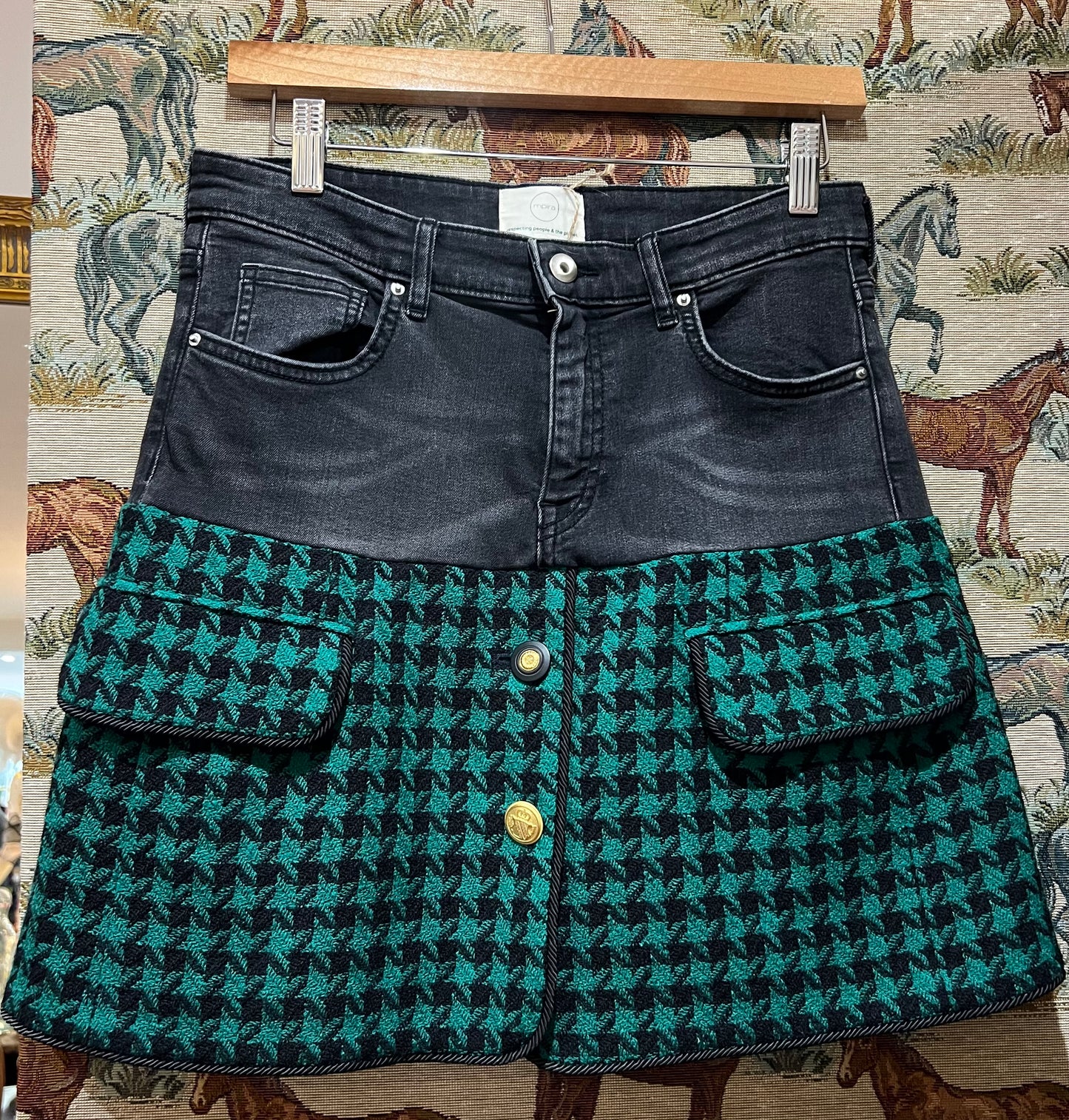 Upcycled Denim + Chanel Like Mini Skirt