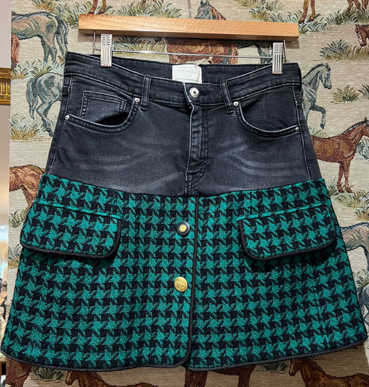 Upcycled Denim + Chanel Like Mini Skirt