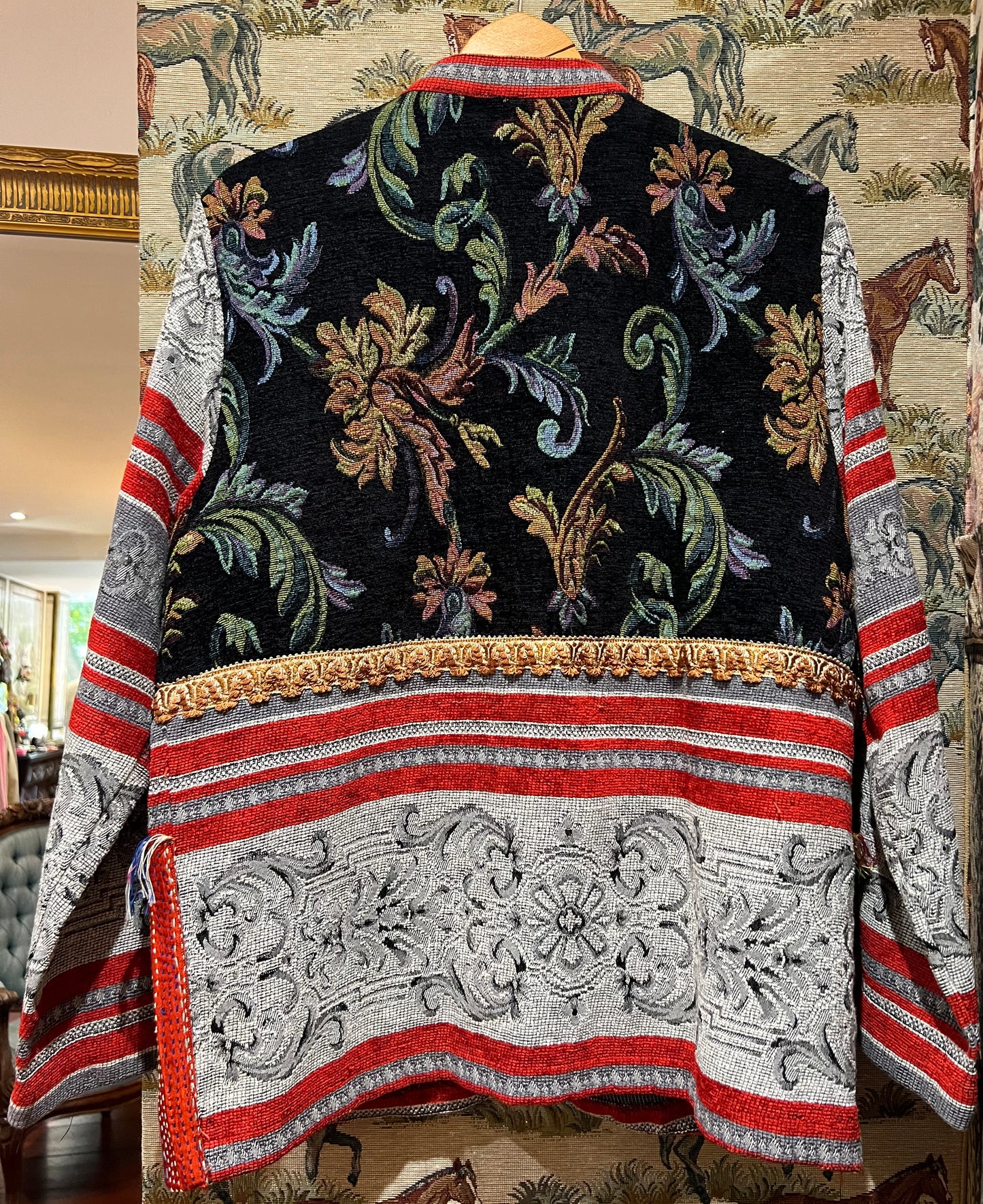 Fabulous Upcycled Tapestry & Embroidered Jacket