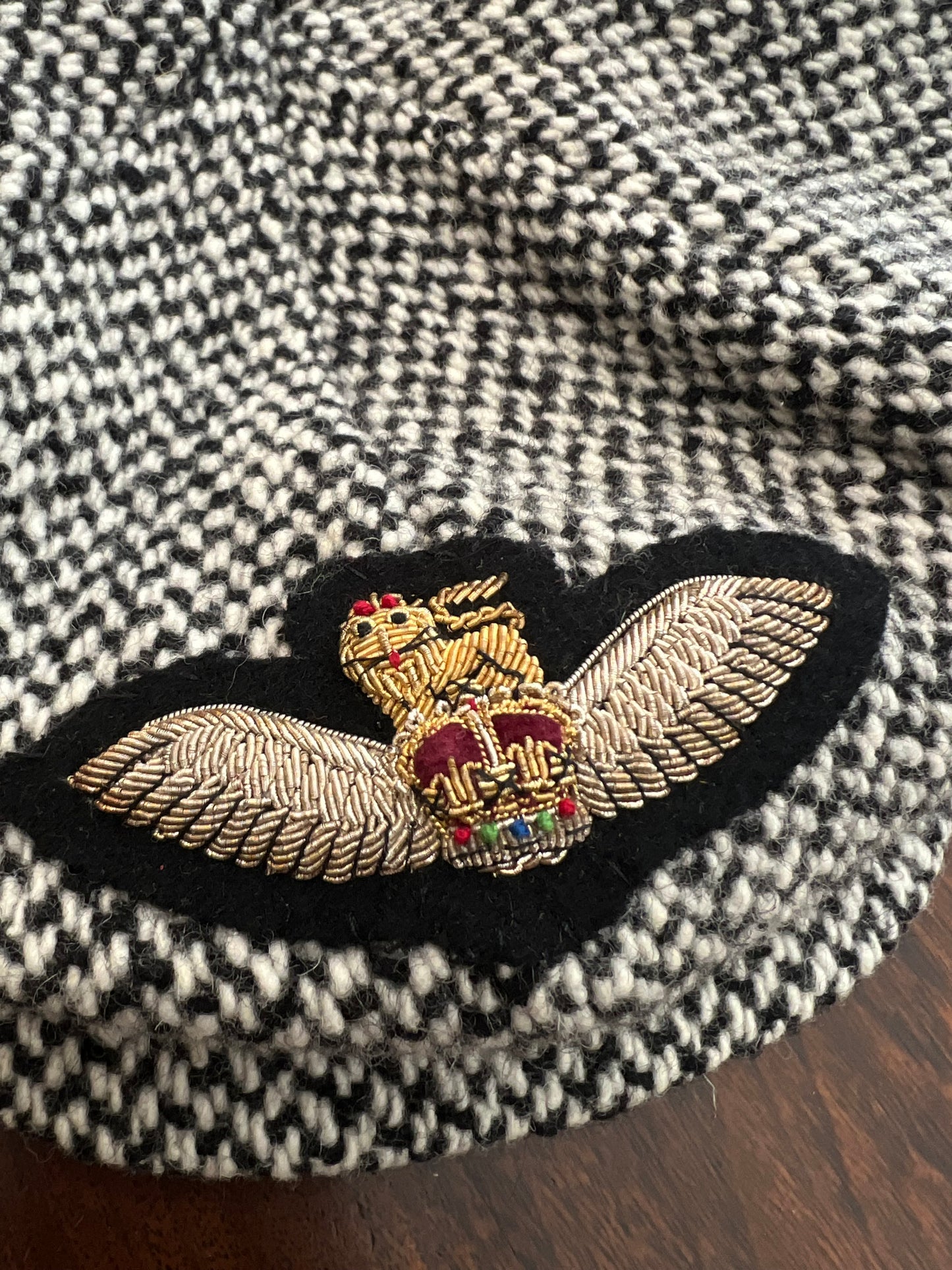 Vintage Upcycled Cap With Military Badge