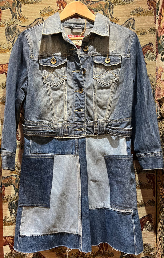 Long Upcycled Denim Coat