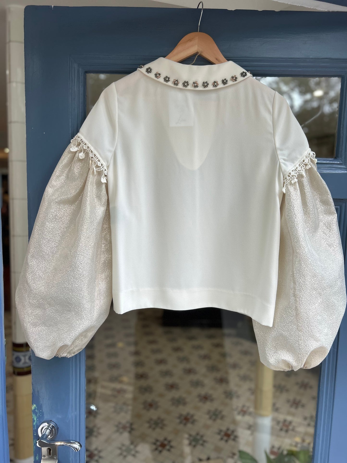 Upcycled Balloon sleeve blouse