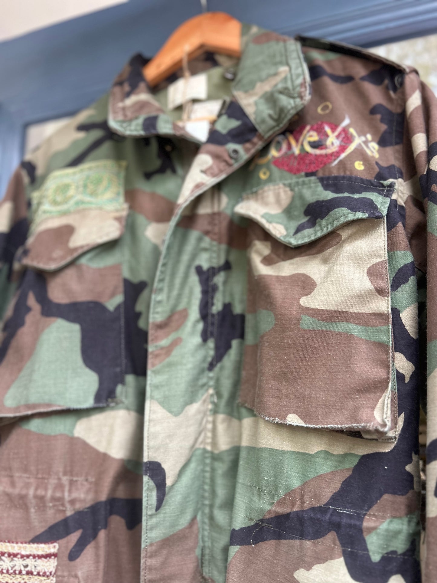 Upcycled French Military Camo Casual Jacket