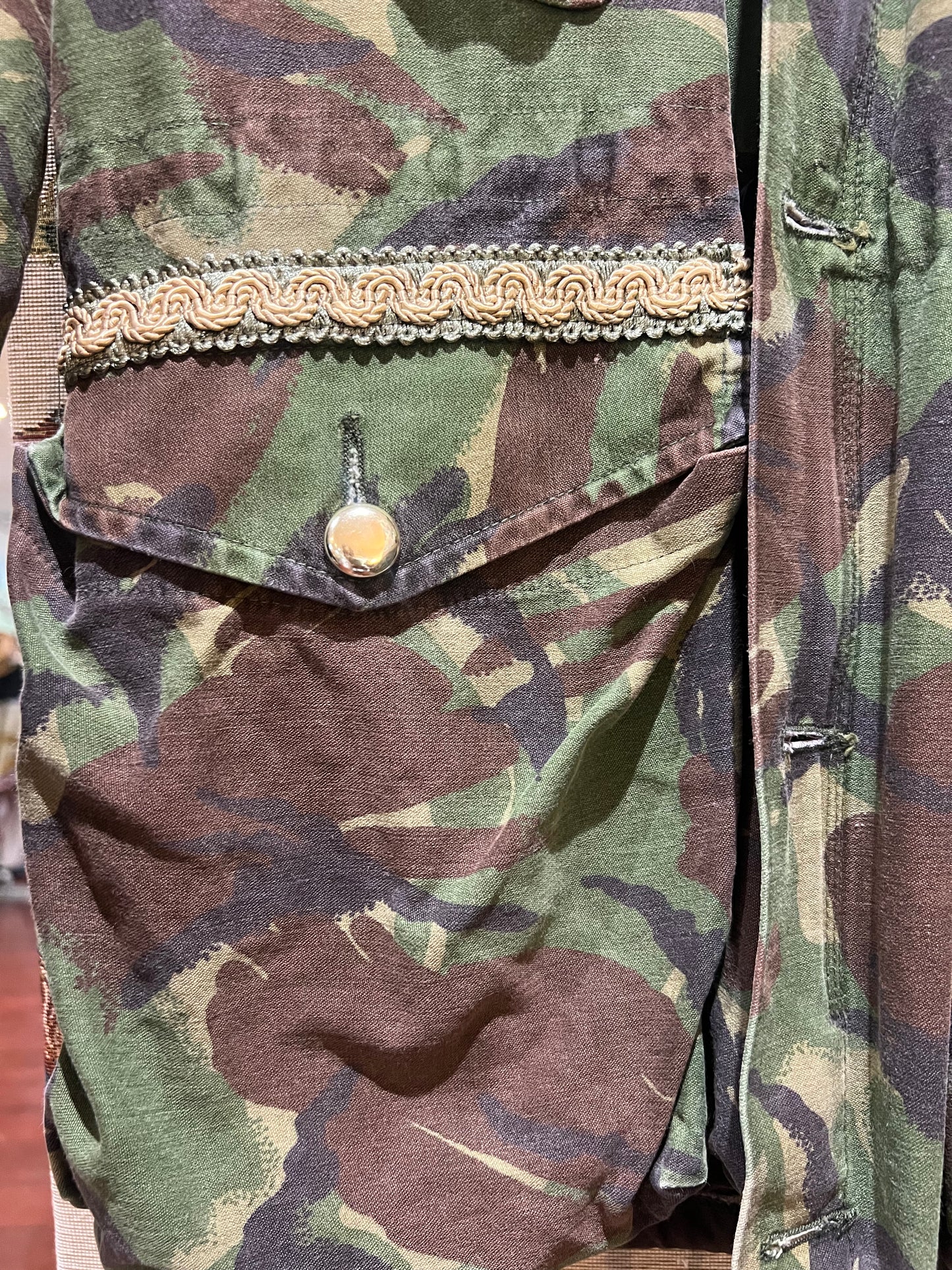 Upcycled genuine camo jacket