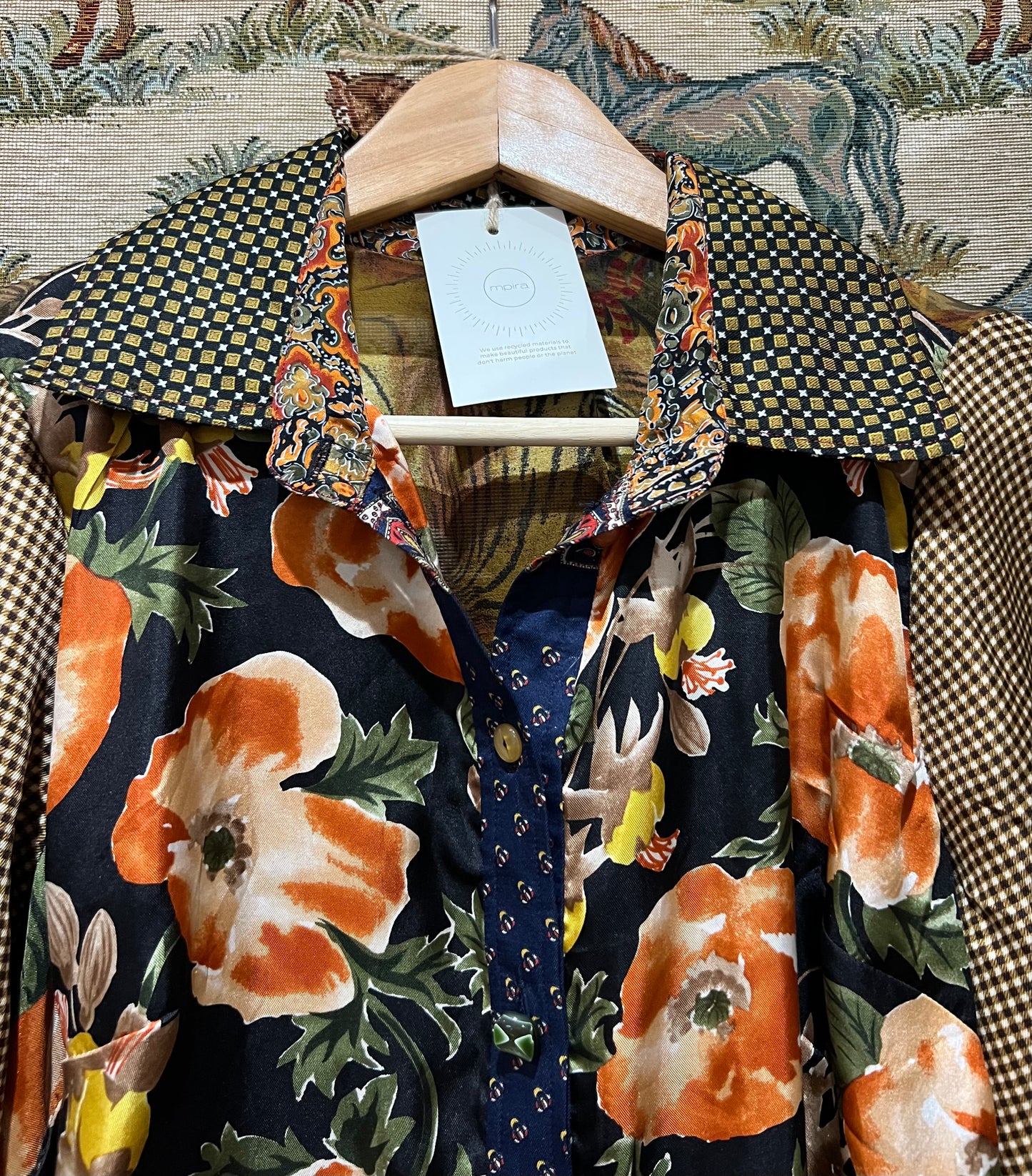 Shirt Made From Upcycled Silk Scarves