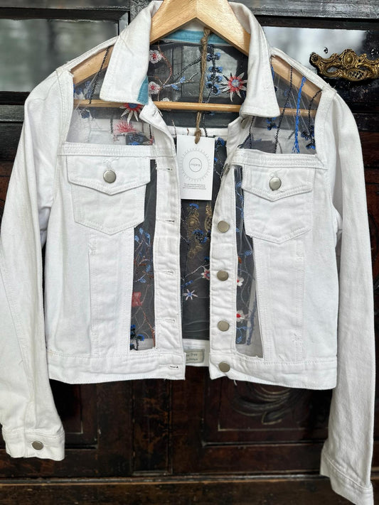 Upcycled Lace Denim Jacket
