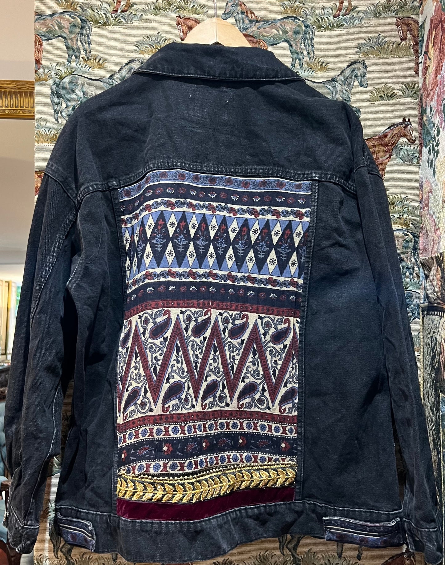 Upcycled Black Denim Jacket