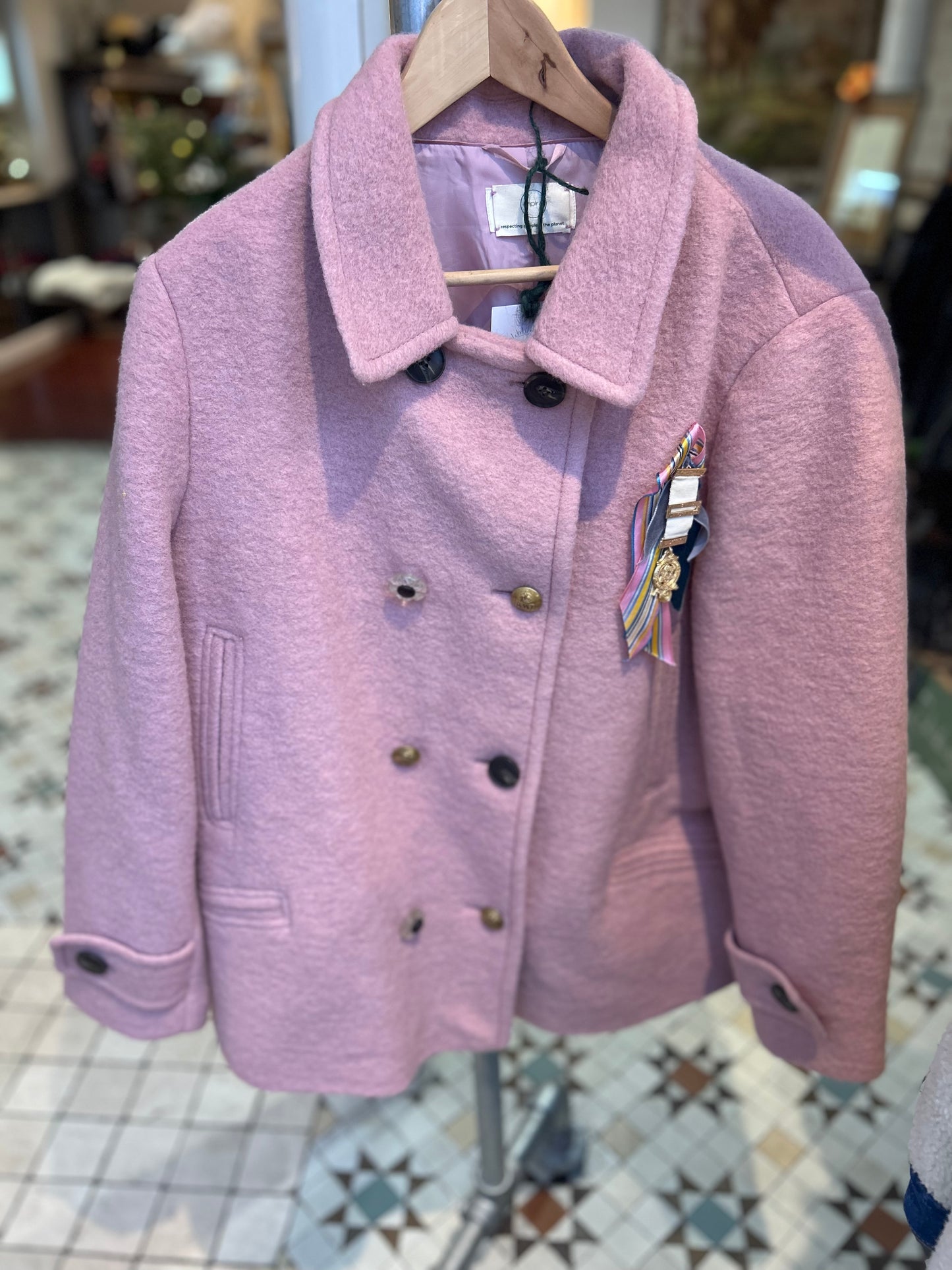Pale Pink Wool Coat
