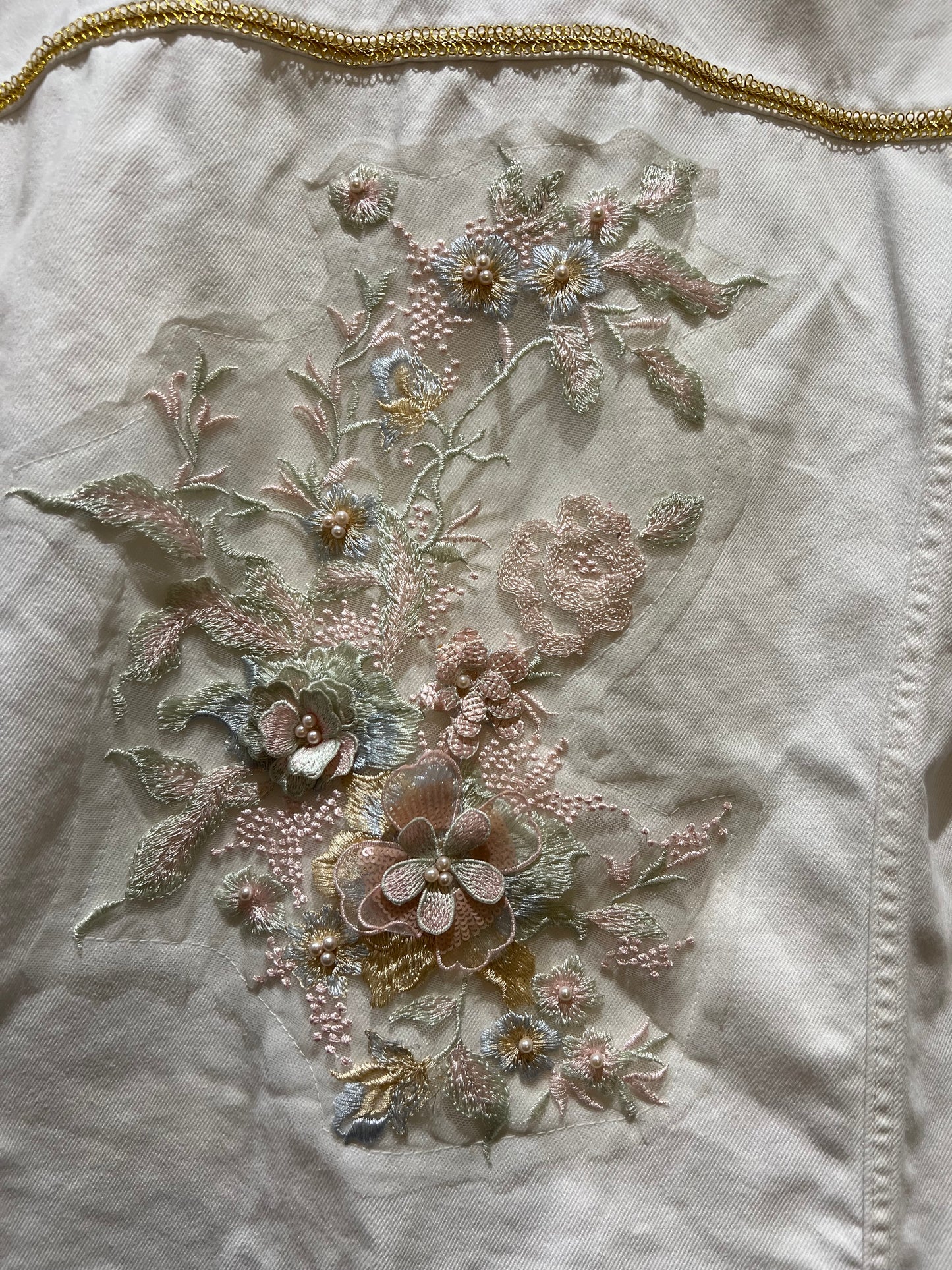 Upcycled White Denim Jacket